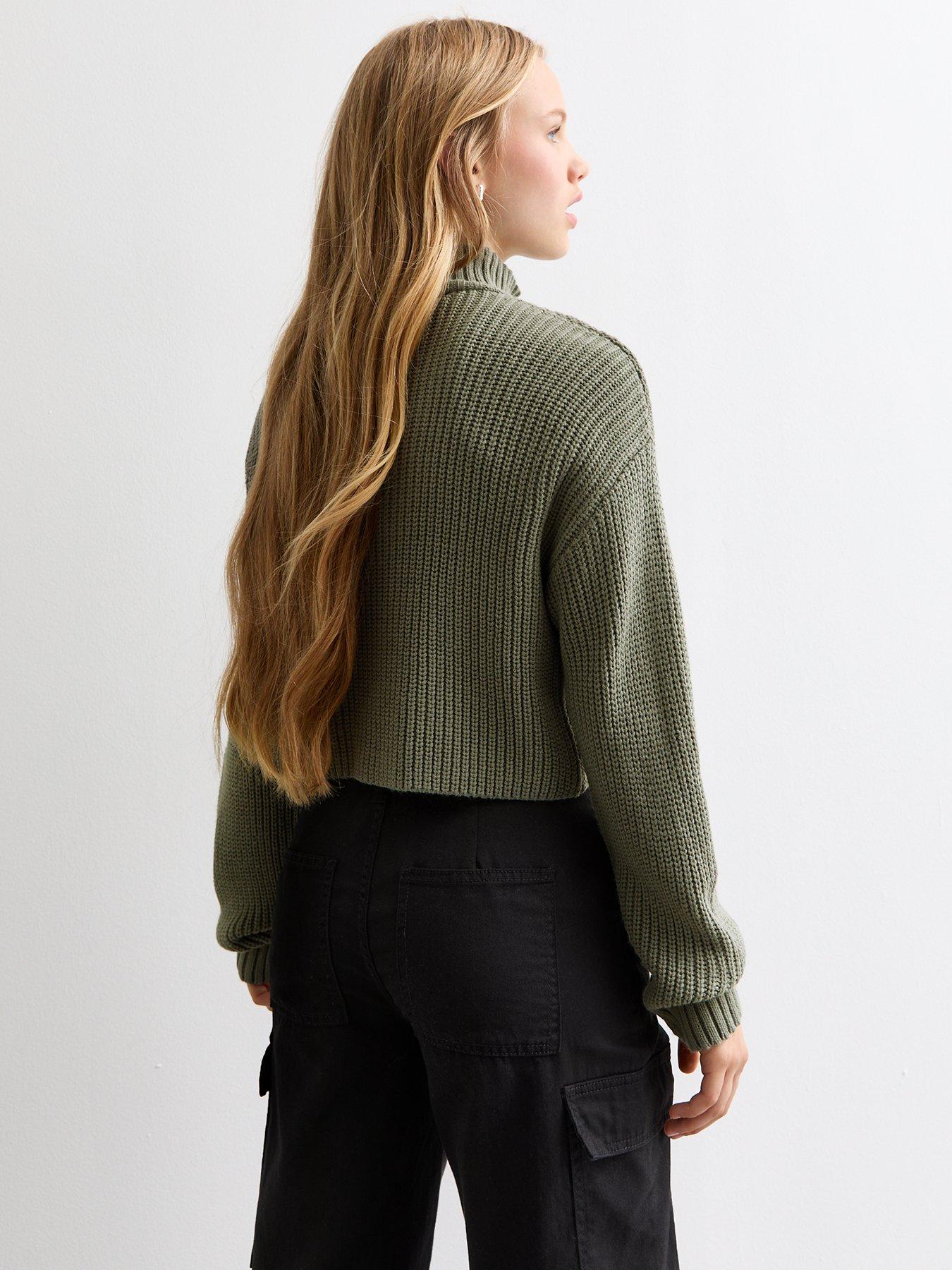 new-look-915-girls-olive-half-zip-knit-jumperback