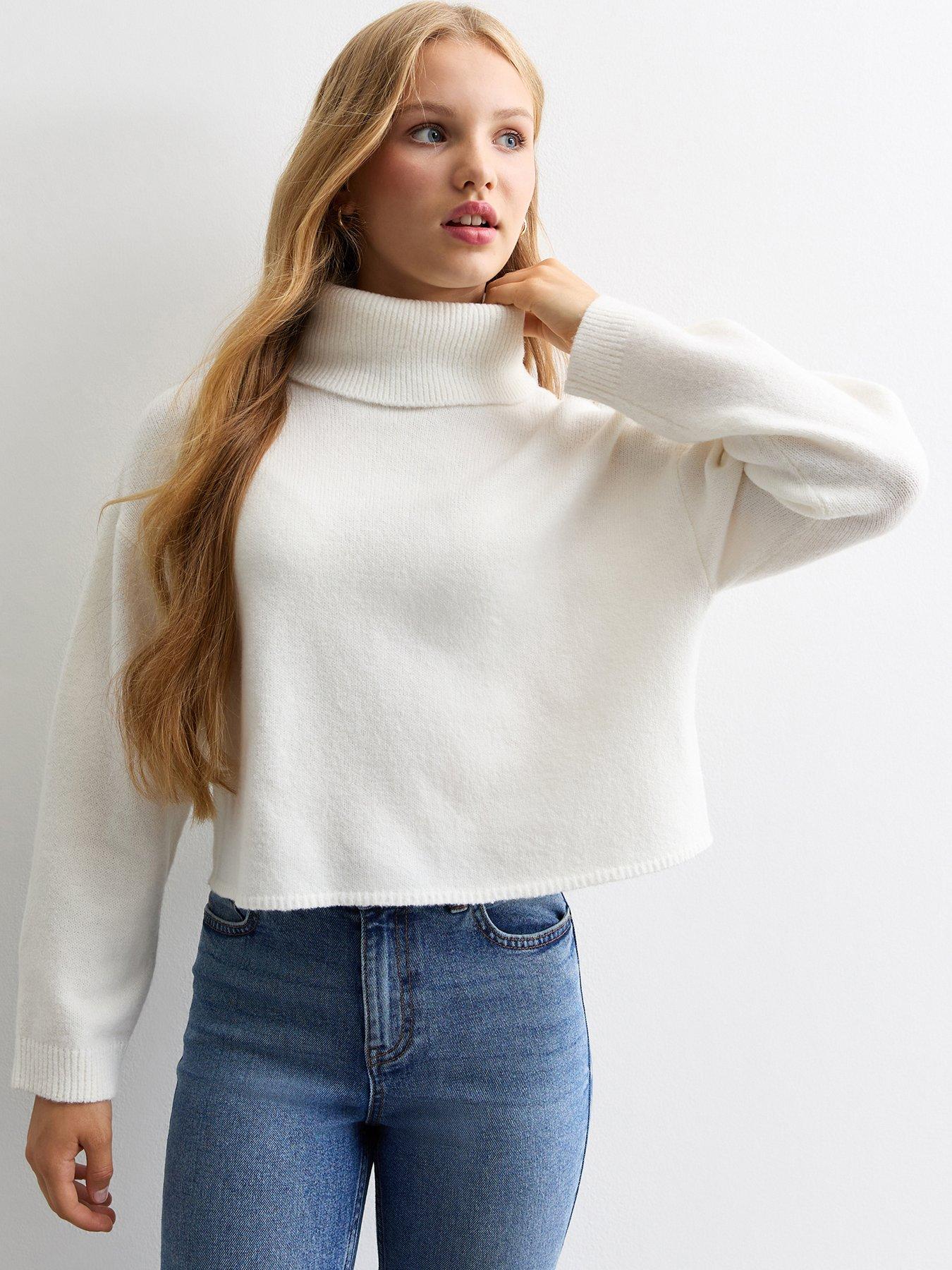 new-look-915-girls-cropped-roll-neck-jumper-white