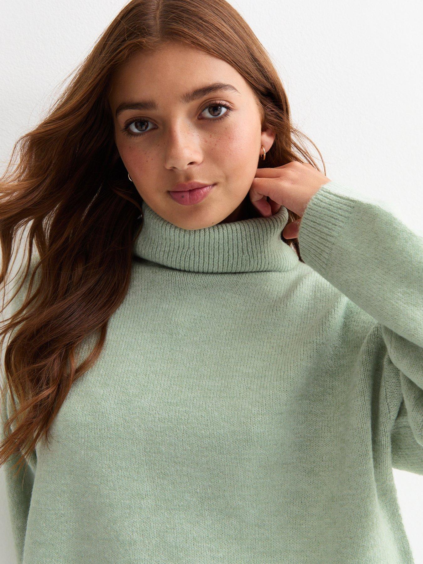 new-look-915-girls-light-green-cropped-roll-neck-jumperoutfit