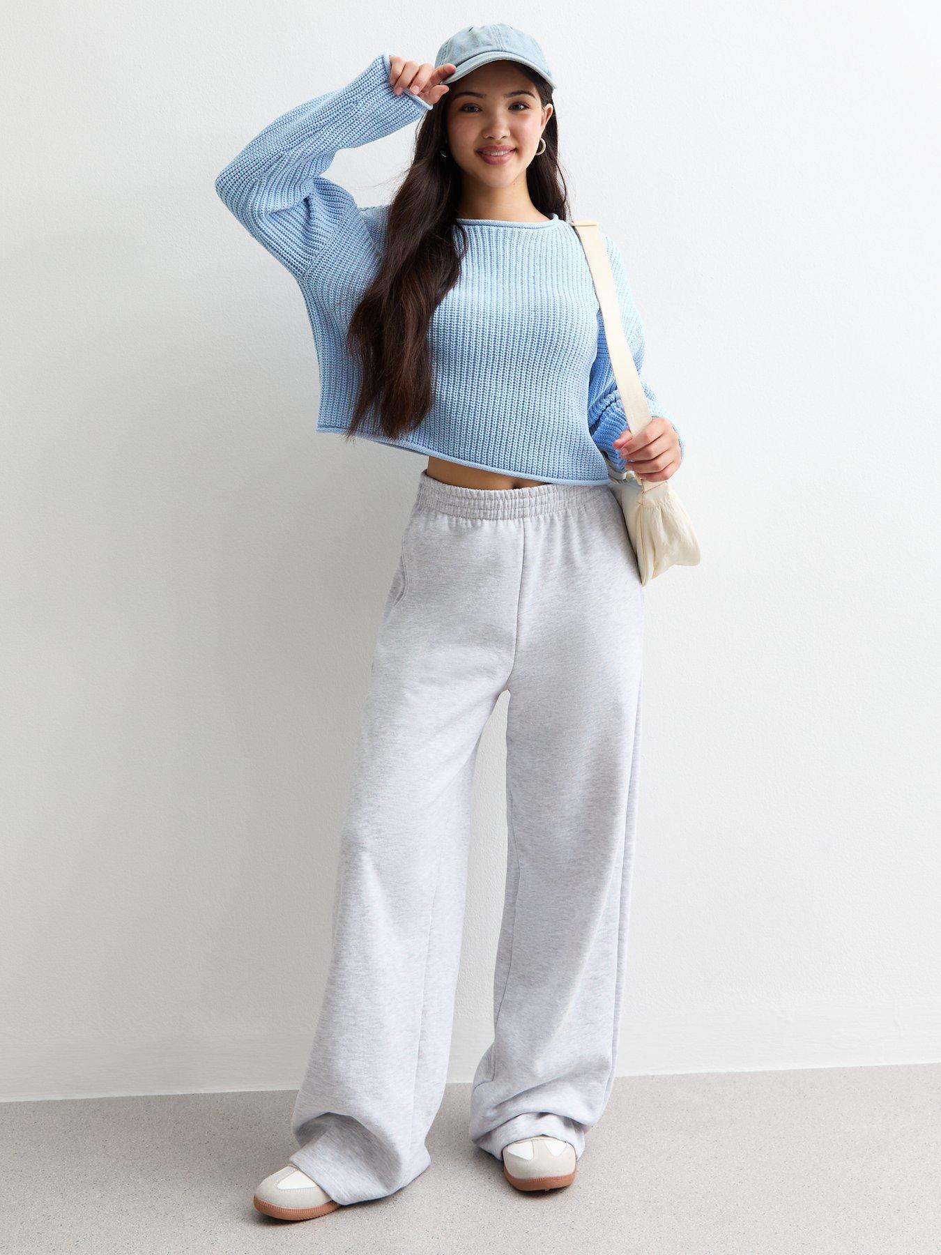 new-look-915-girls-blue-chenille-knit-jumperstillFront