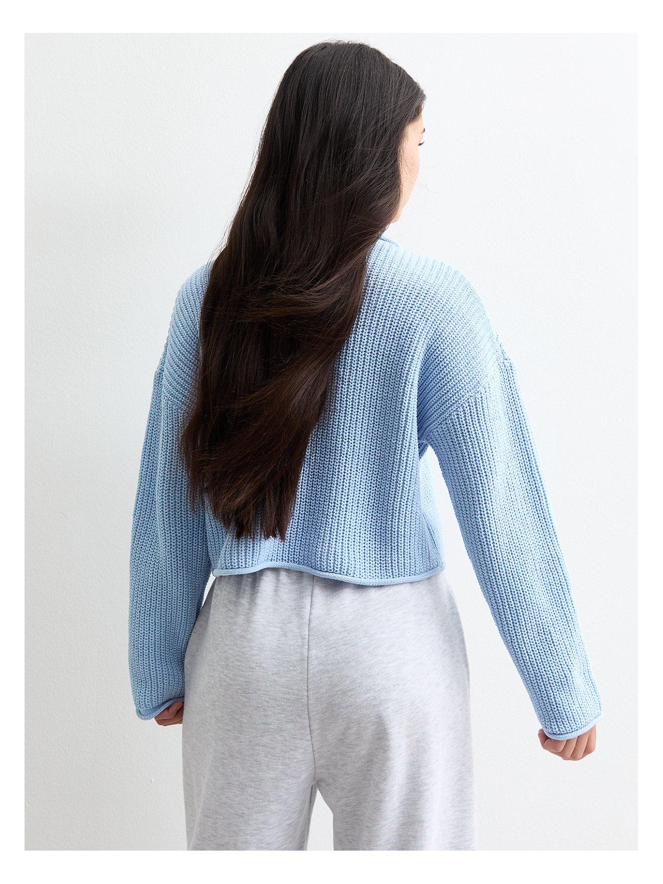 new-look-915-girls-blue-chenille-knit-jumperback