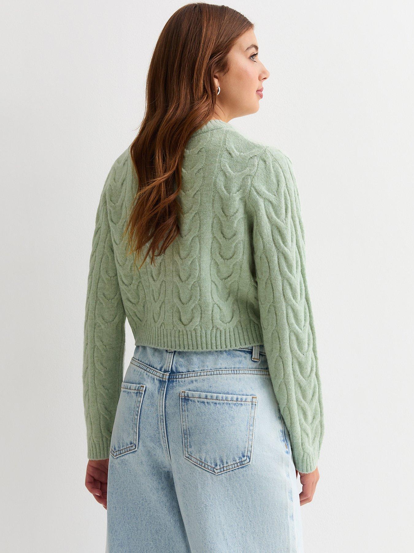 new-look-915-girls-light-green-cable-knit-cardiganback