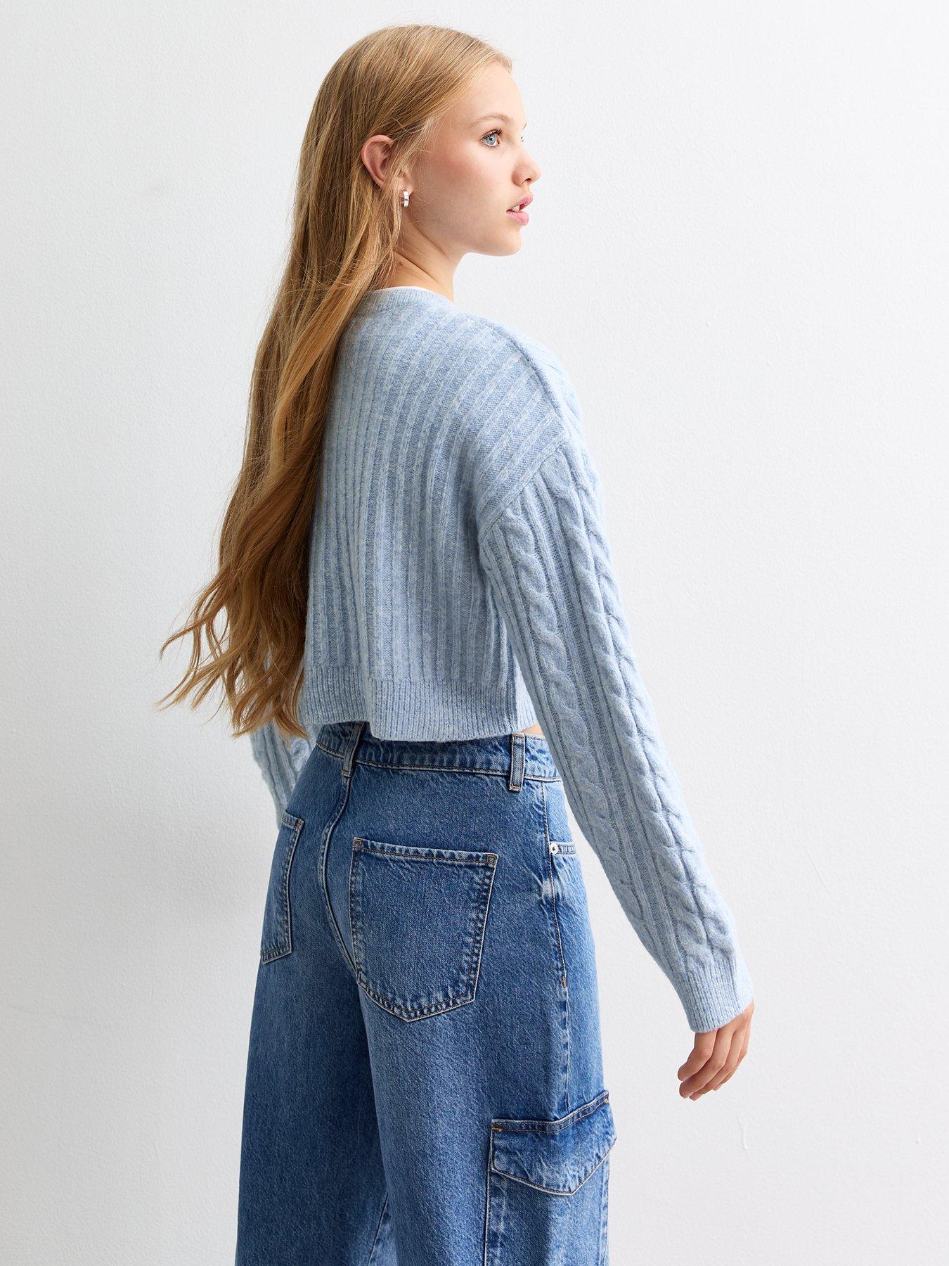 new-look-915-girls-pale-blue-cable-knit-crop-jumperback