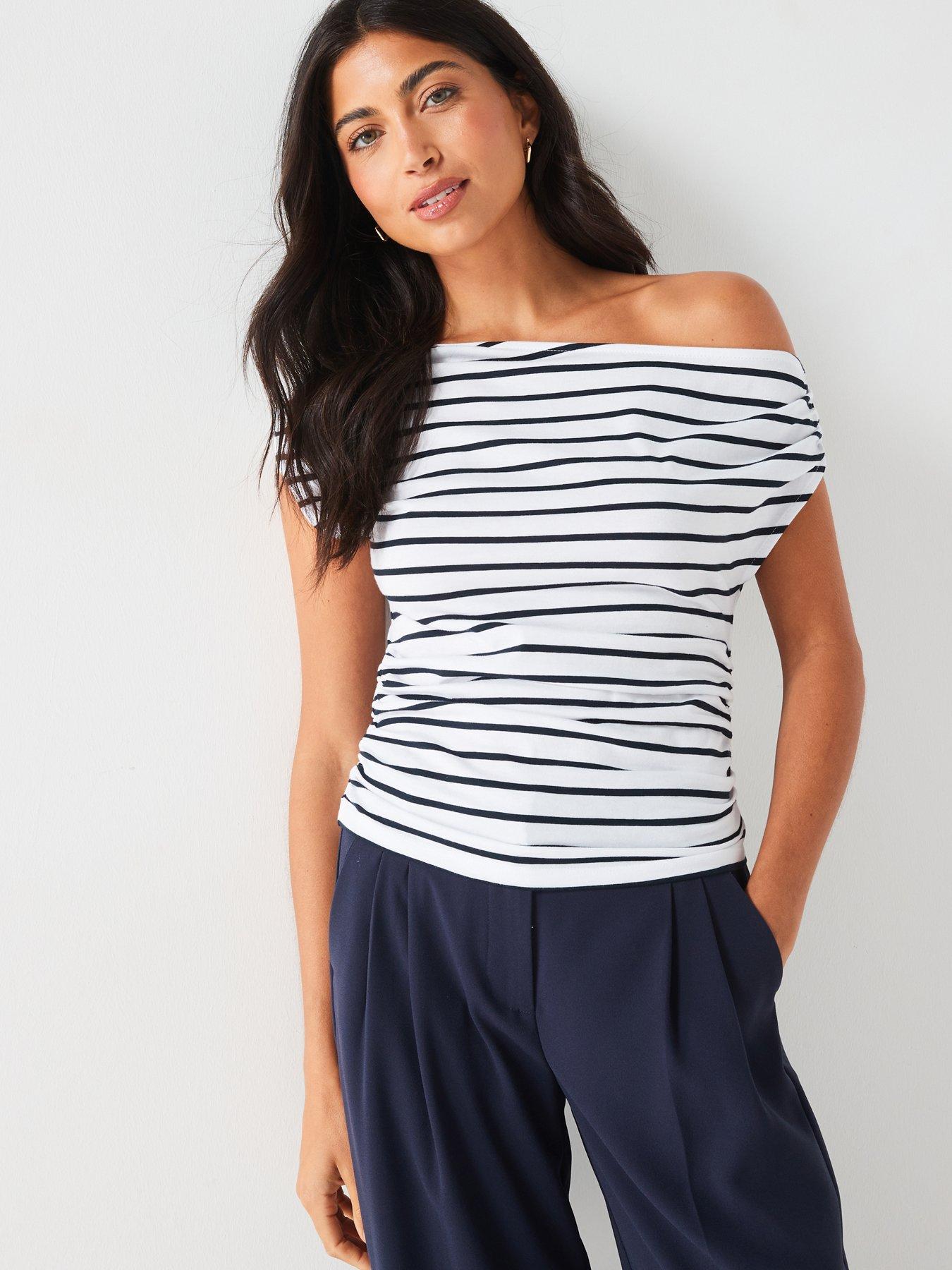 v-by-very-stripe-off-the-shoulder-jersey-top-print