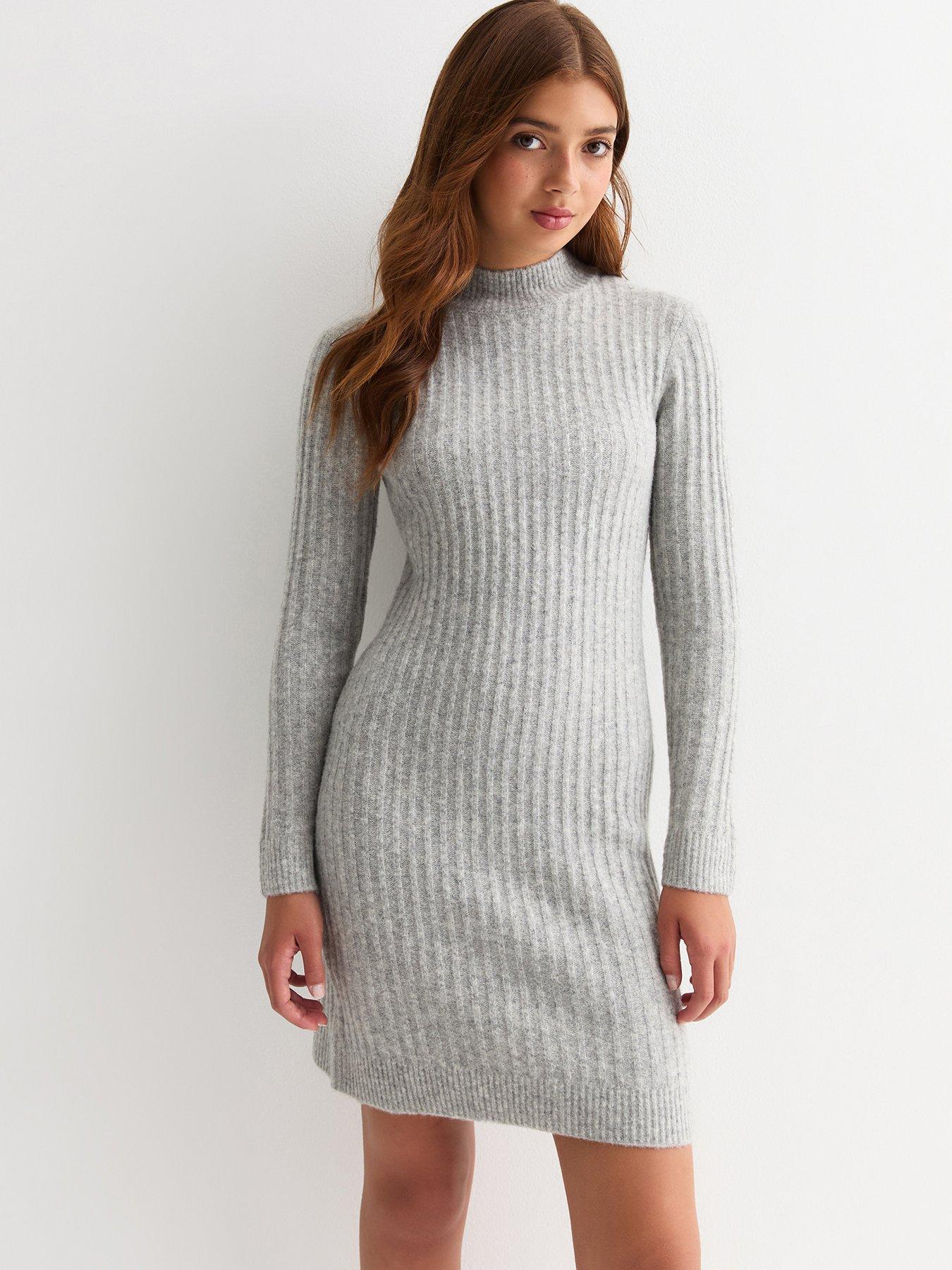 new-look-915-girls-grey-rib-knitted-dress