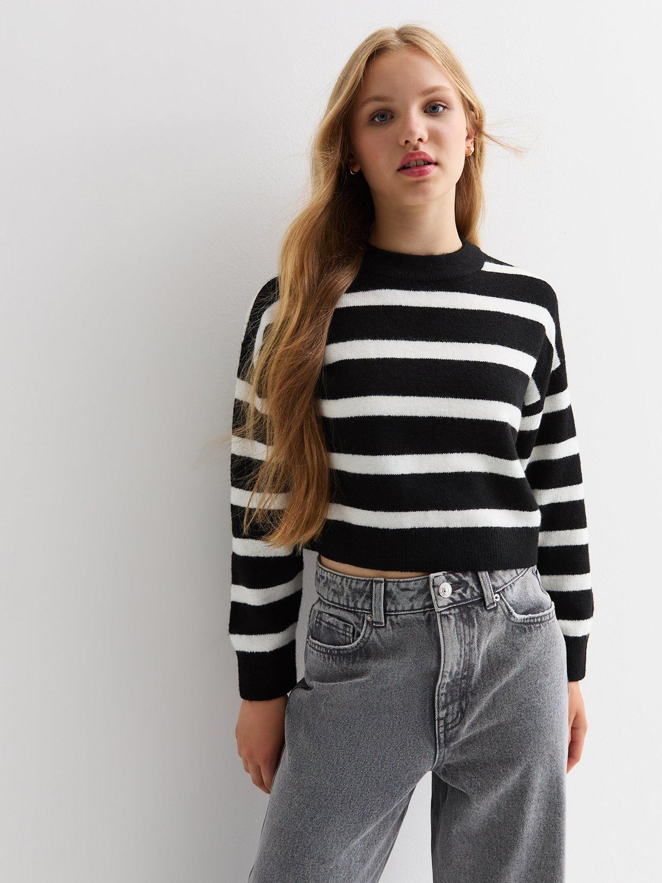 new-look-915-girls-white-stripe-crop-jumper