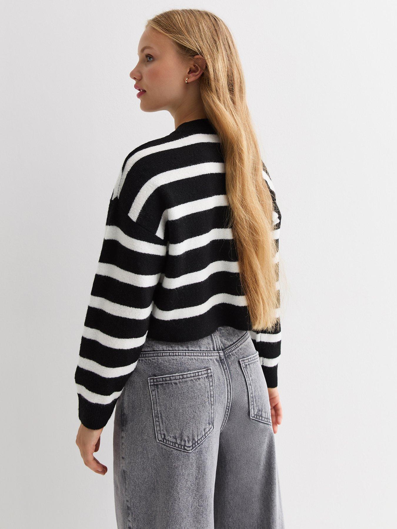 new-look-915-girls-white-stripe-crop-jumperback