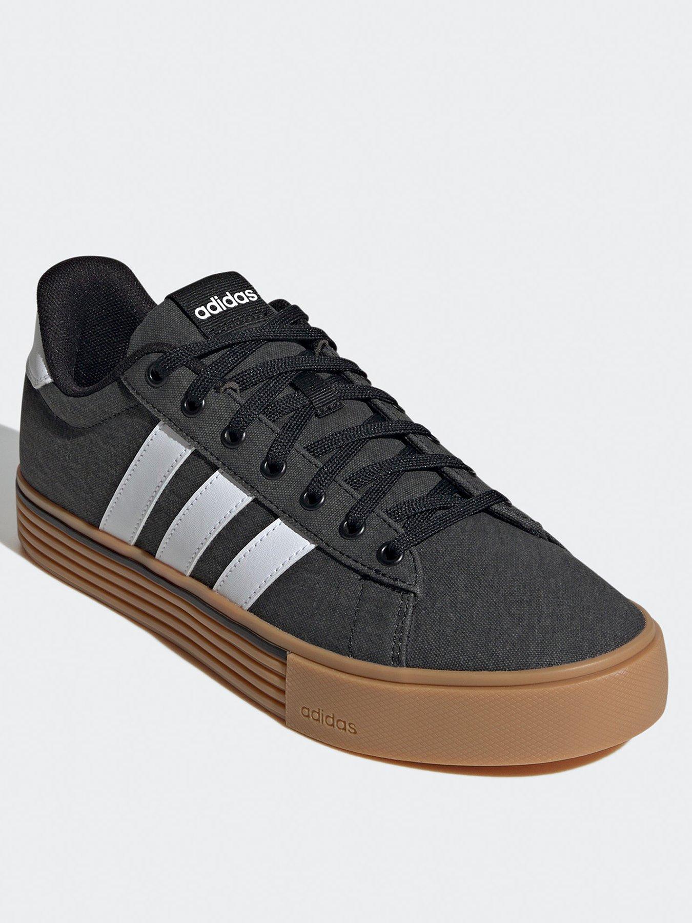 adidas-sportswear-mens-canvas-daily-40-trainers-blackwhitestillFront