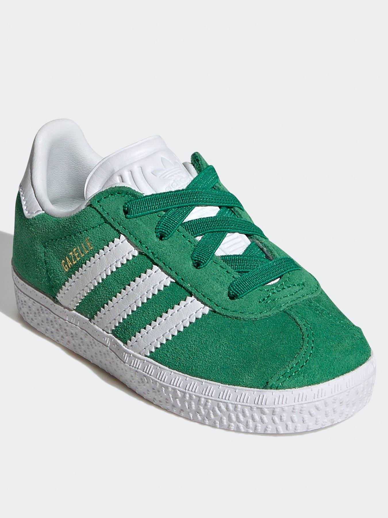 adidas-originals-unisex-infant-gazelle-elastic-trainers-greenstillFront