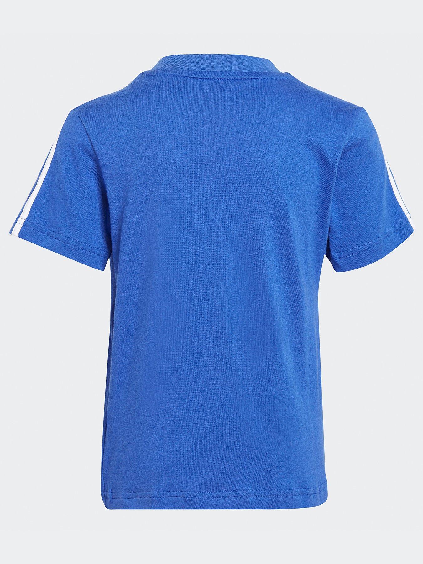 adidas-sportswear-junior-unisex-essentials-3-stripe-t-shirt-blueback