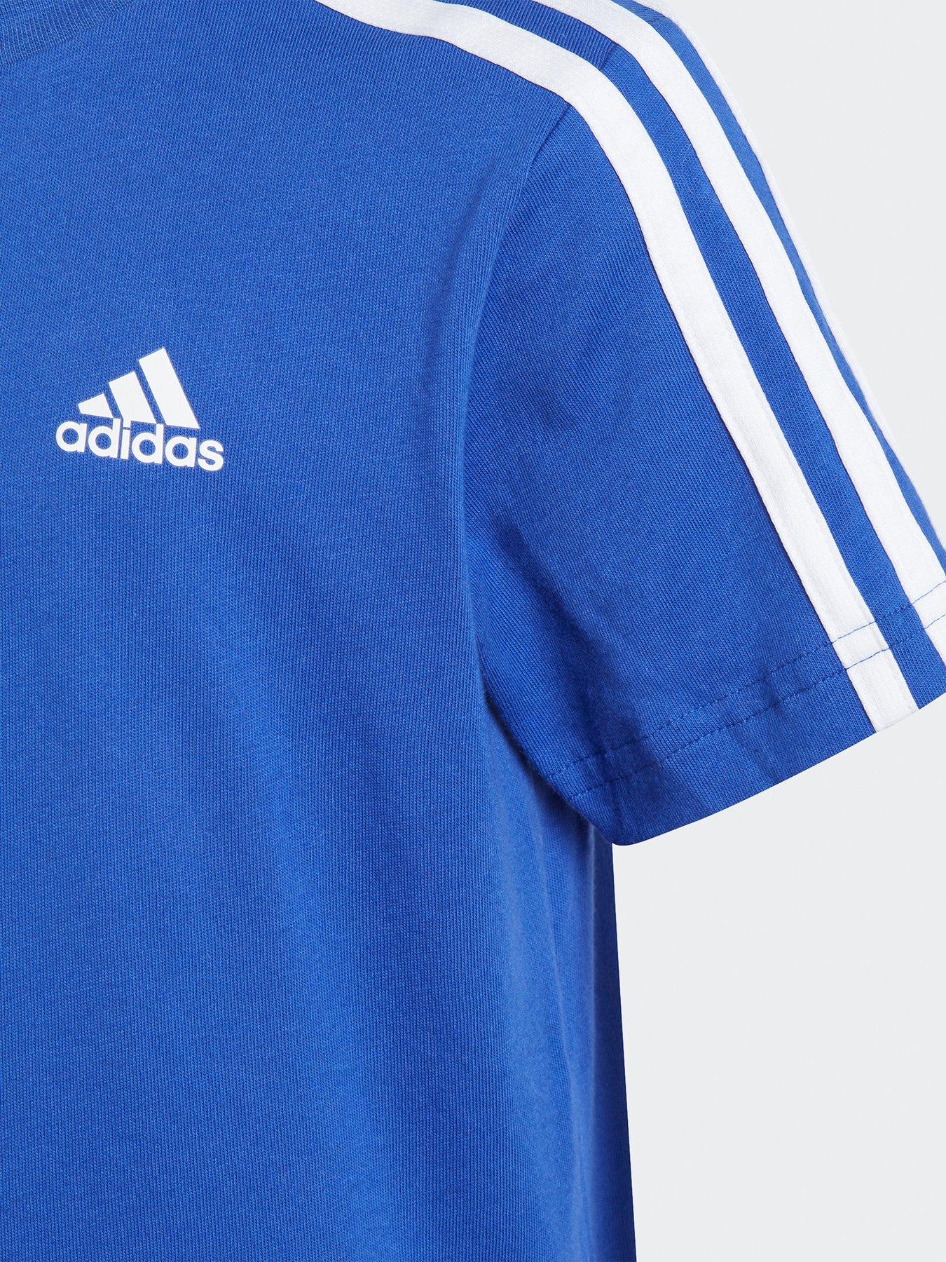 adidas-sportswear-junior-unisex-essentials-3-stripe-t-shirt-bluedetail