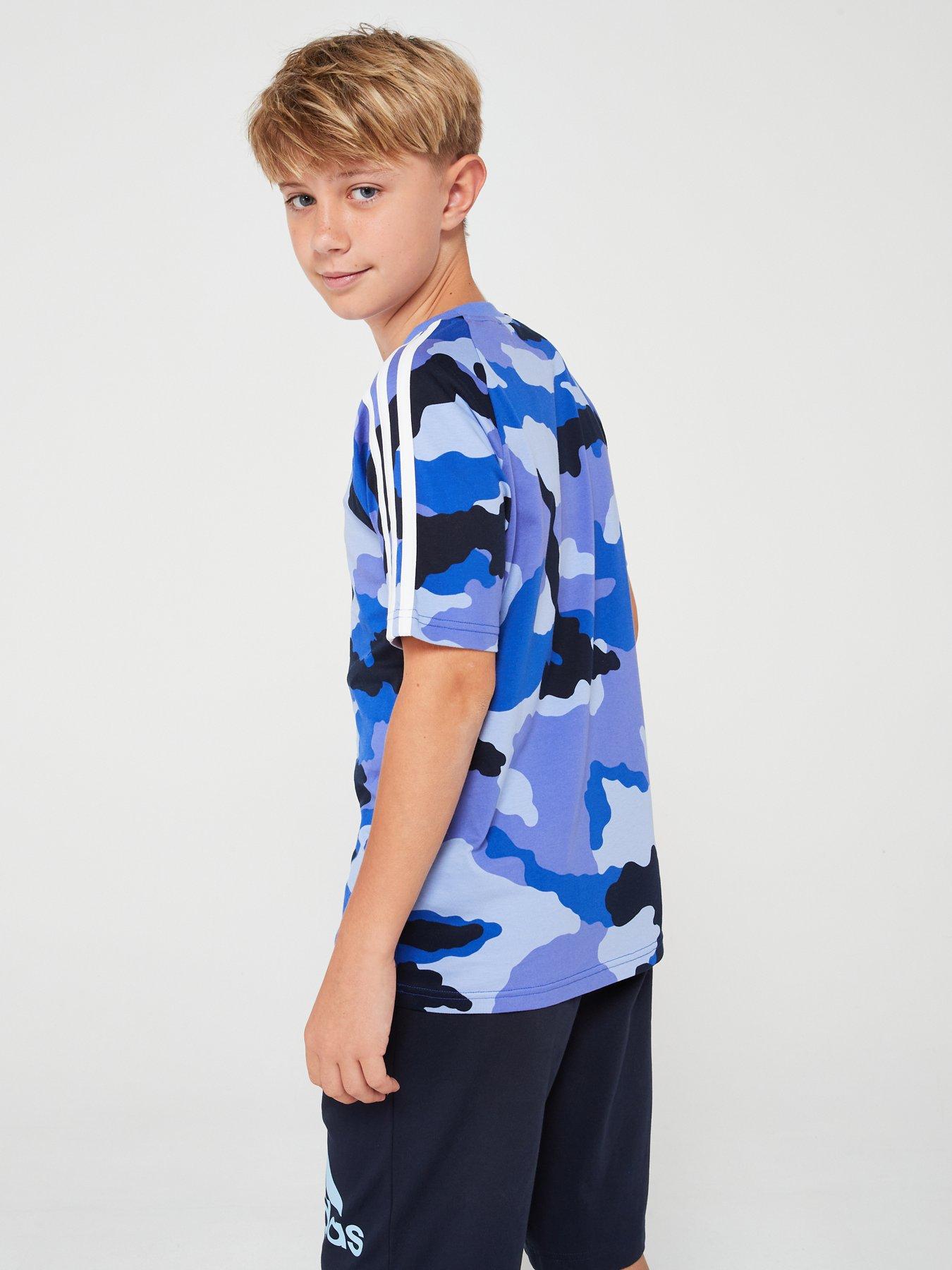 adidas-sportswear-junior-boys-essentials-camo-print-t-shirt-bluestillFront