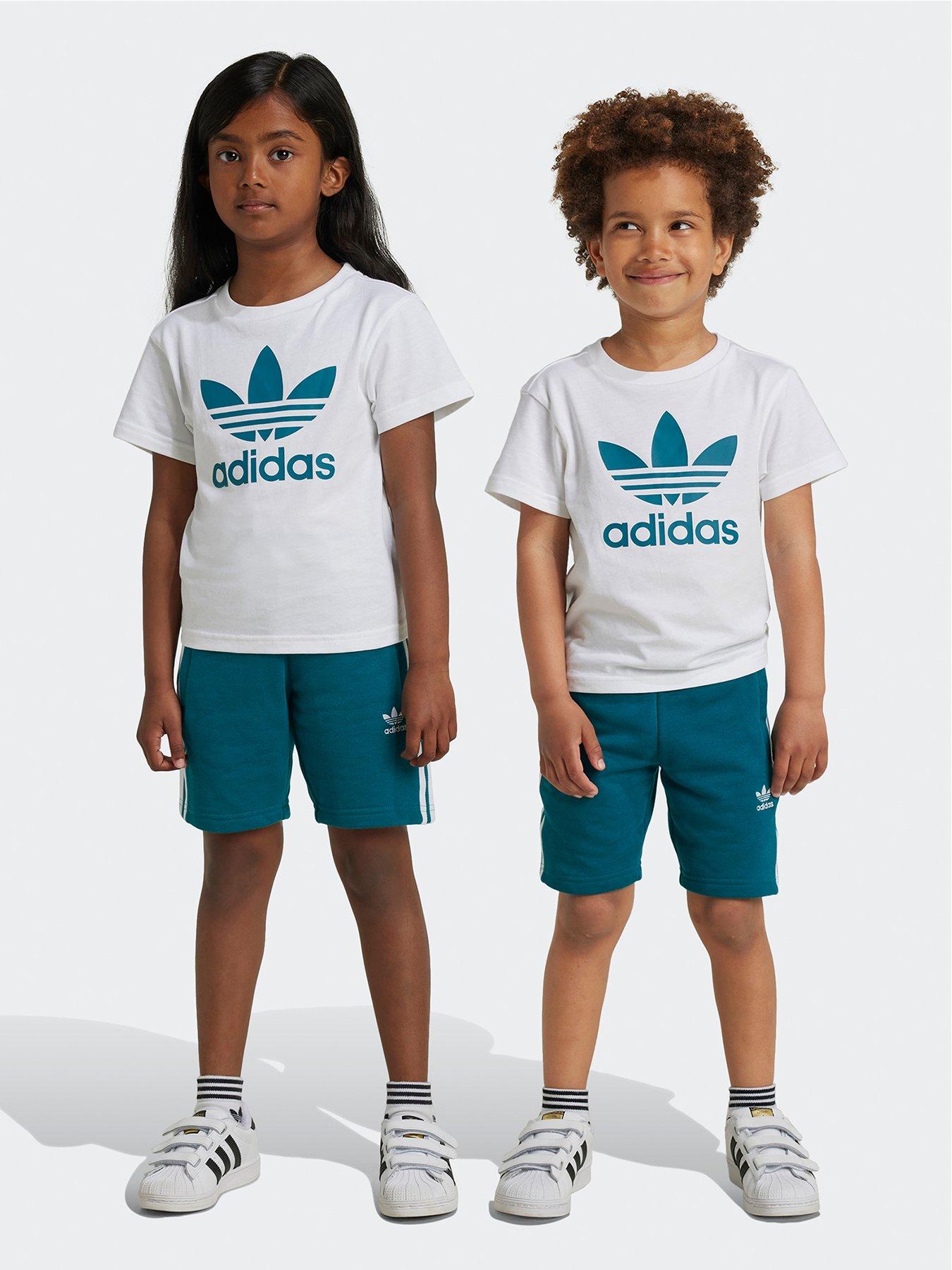 adidas-originals-unisex-kids-short-tee-set-greenwhite