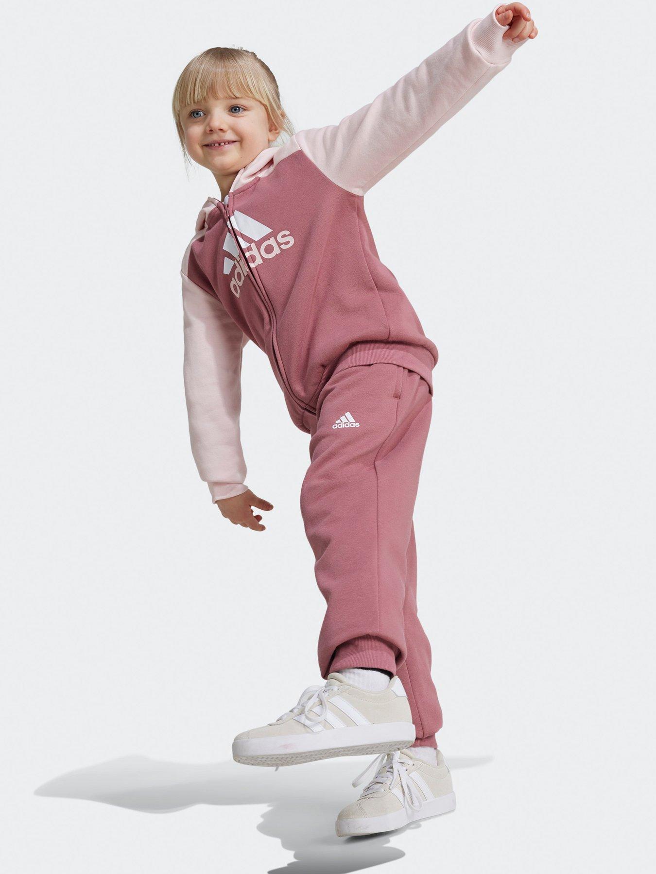 adidas-sportswear-younger-girls-essentials-fleece-tracksuit-pinkstillFront