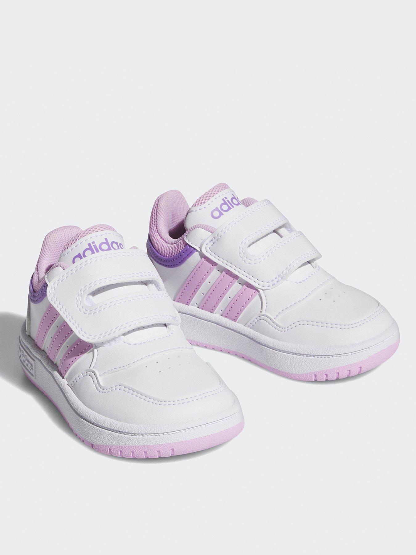 adidas-sportswear-infant-hoops-30-velcro-trainers-whitelilacstillFront