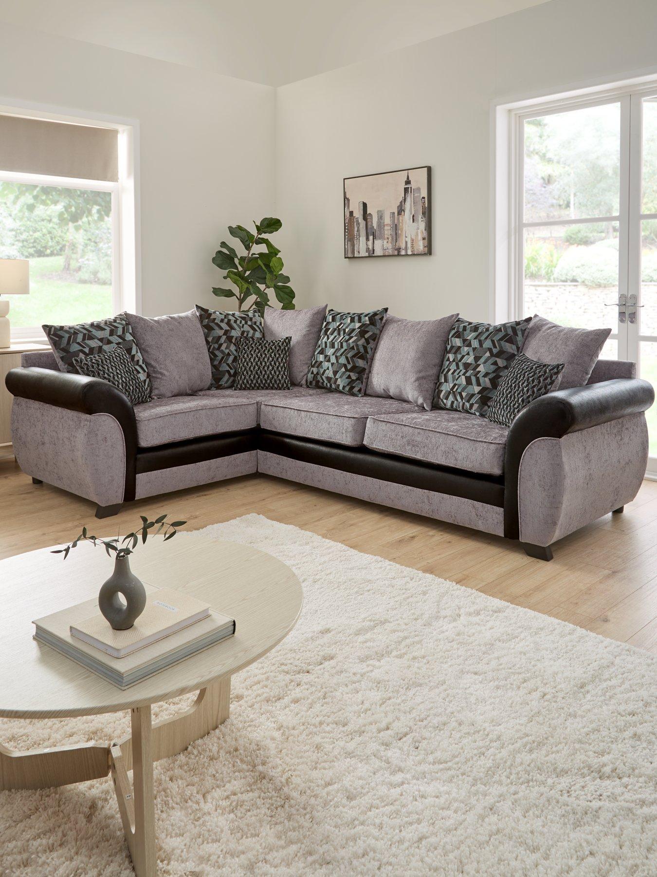 The Very Collection Narva Fabric/Faux Leather Left Hand Corner Group Sofa - Made to Order in the UK