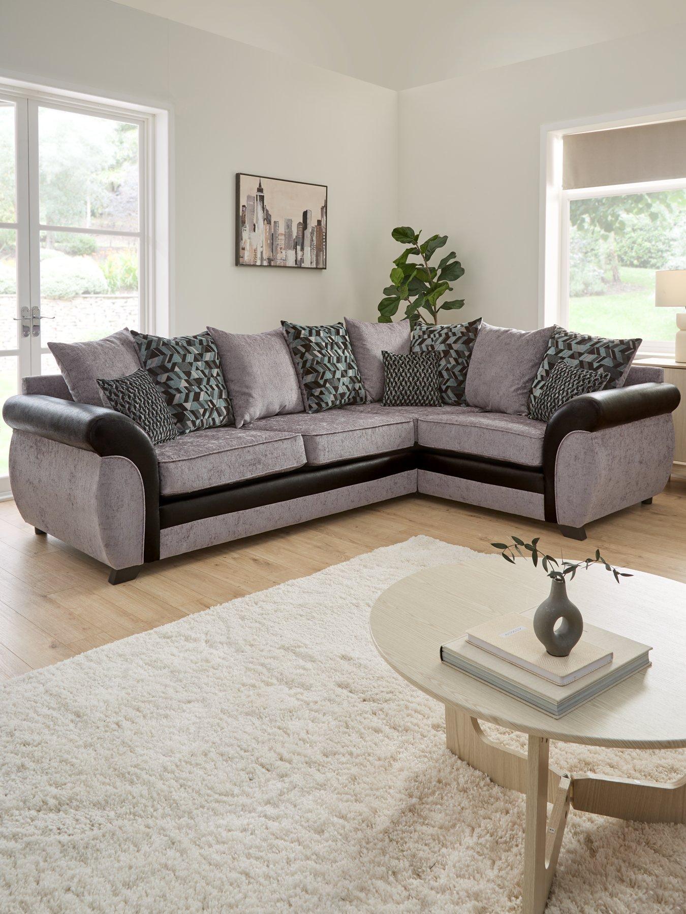 The Very Collection Narva Fabric/Faux Leather Right Hand Corner Group Sofa - Made to Order in the UK