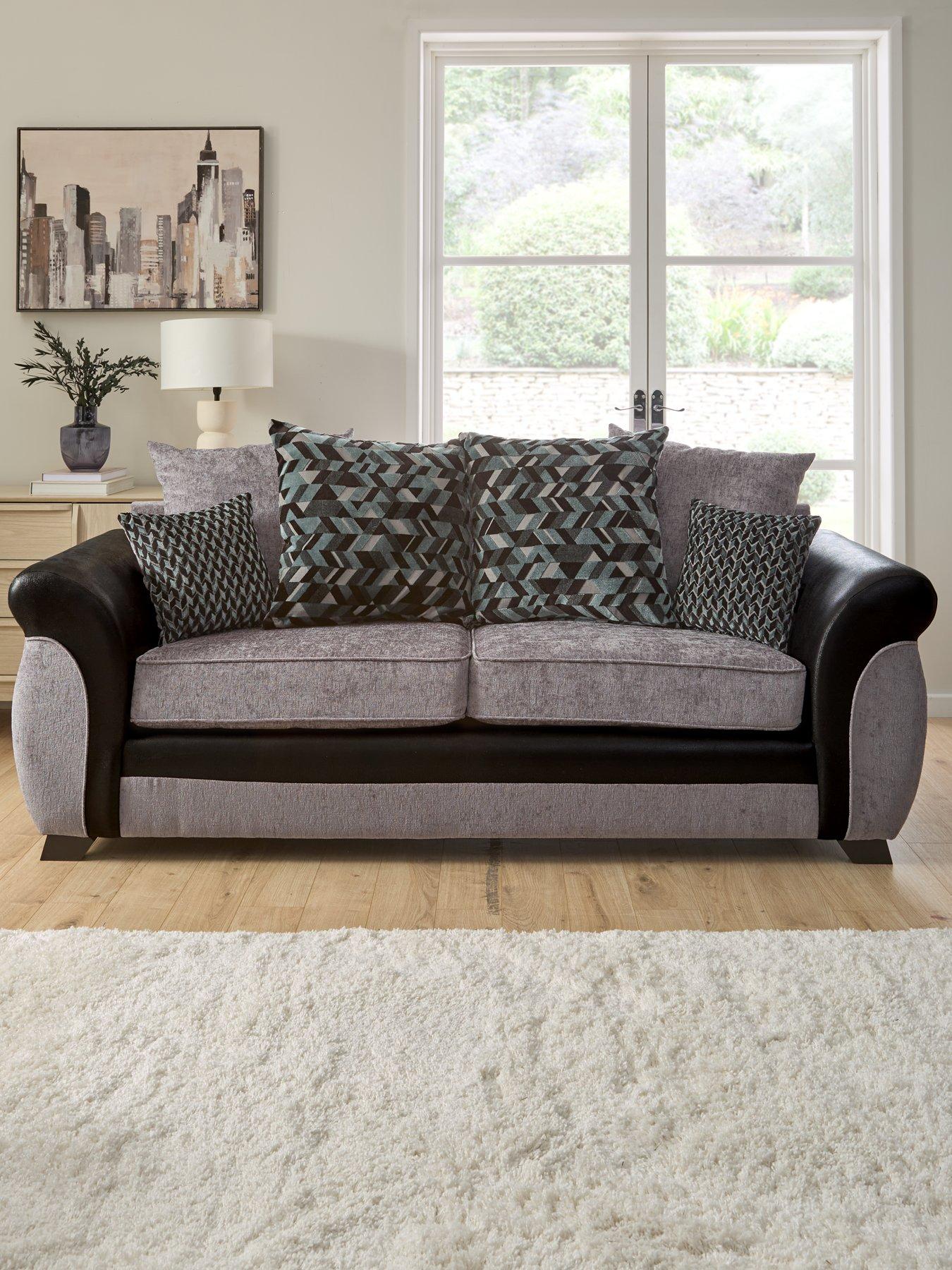 Very Home Narva Fabric/Faux Leather 3 Seater Sofa - Made to Order in the UK