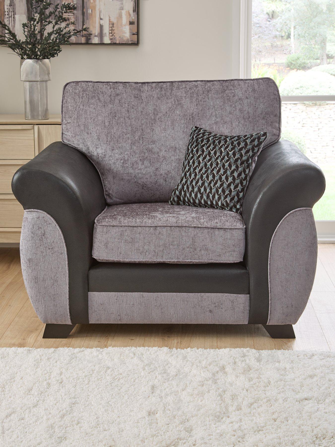Very Home Narva Fabric/Faux Leather Armchair - Made in the UK