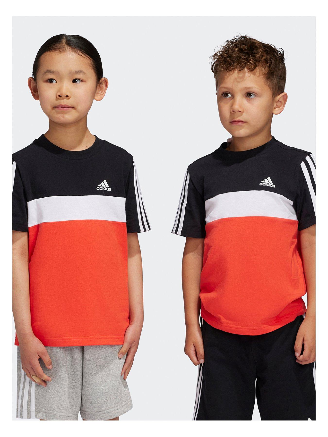 adidas-sportswear-junior-boys-essentials-3-stripe-t-shirt-blackred