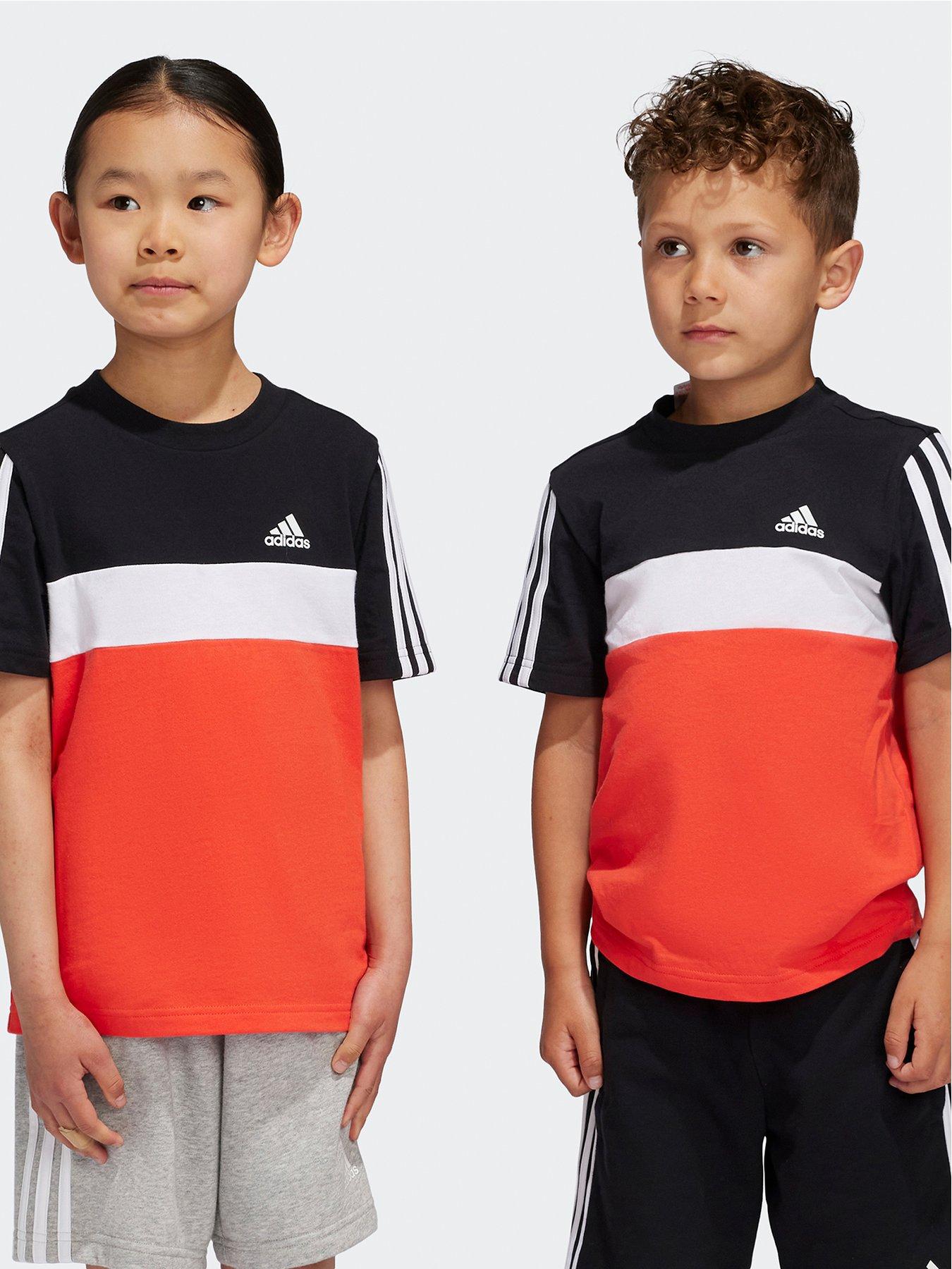 adidas-sportswear-junior-boys-essentials-3-stripe-t-shirt-blackred