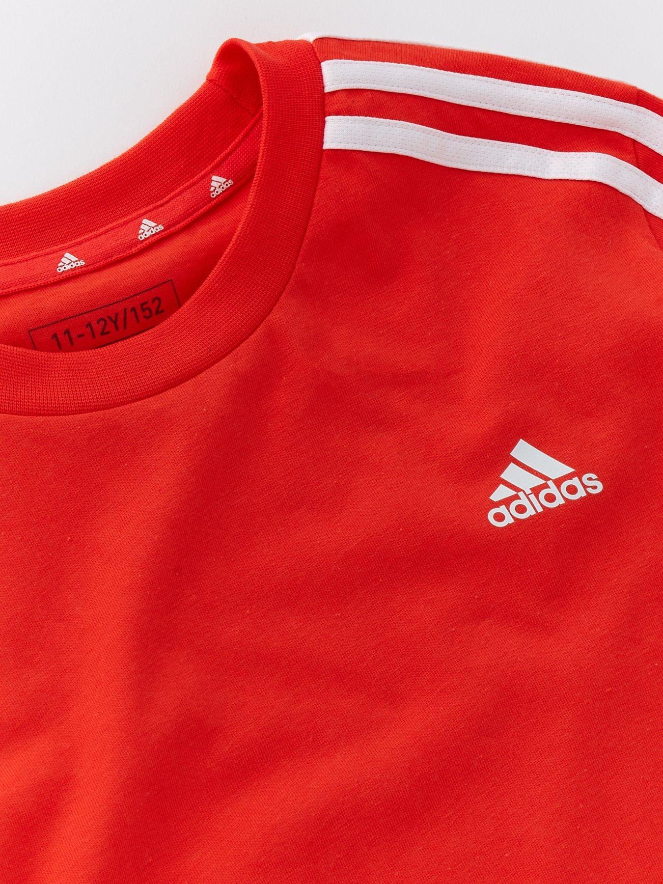 adidas-sportswear-junior-boys-essentials-3-stripe-t-shirt-reddetail