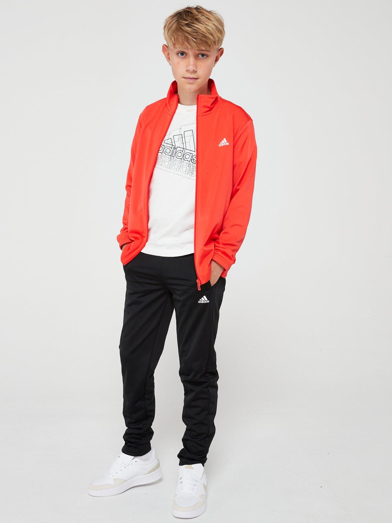 adidas-sportswear-junior-boys-essentials-tracksuit-redfront