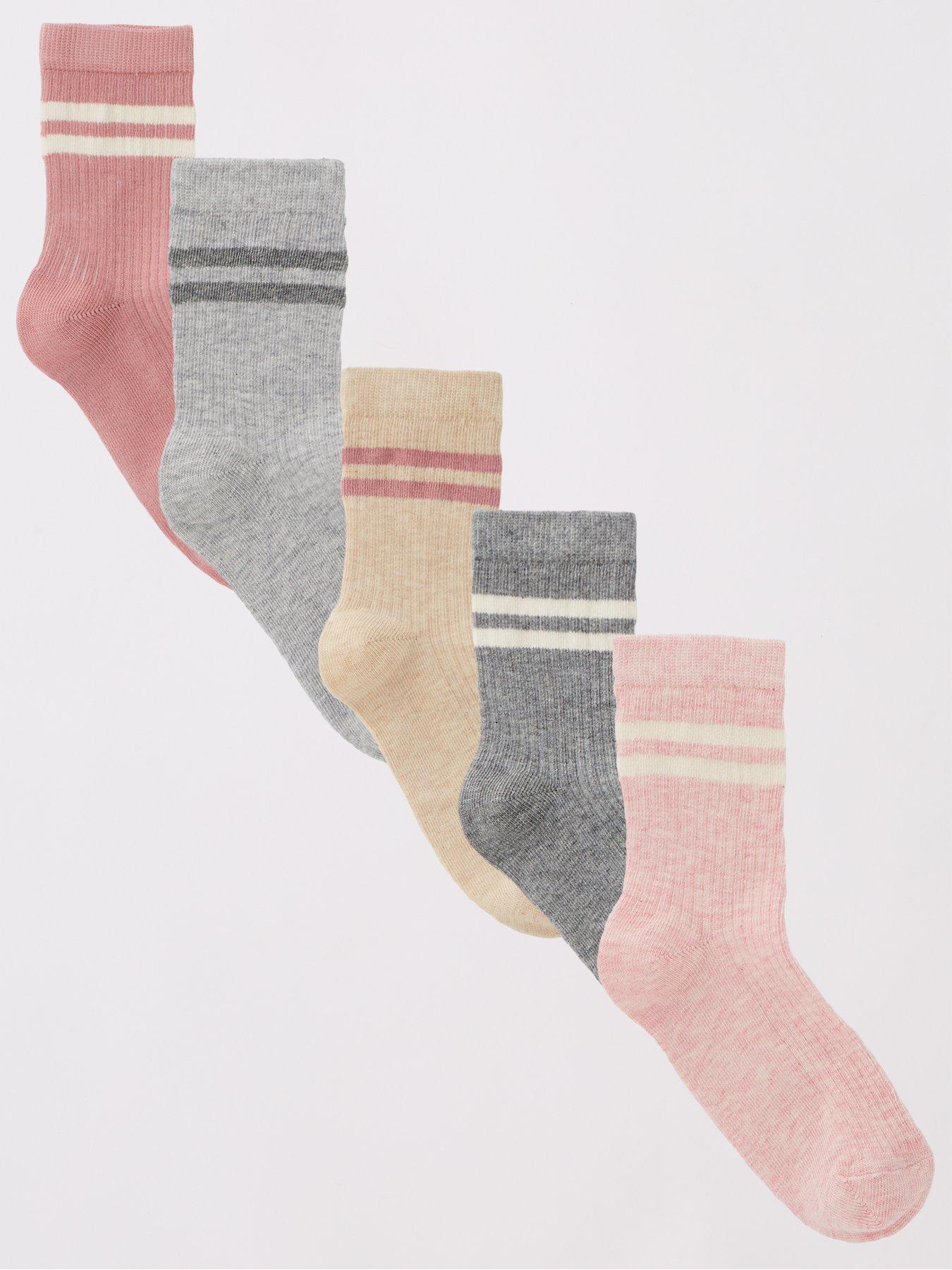 v-by-very-girls-5-pack-neutral-sport-socks