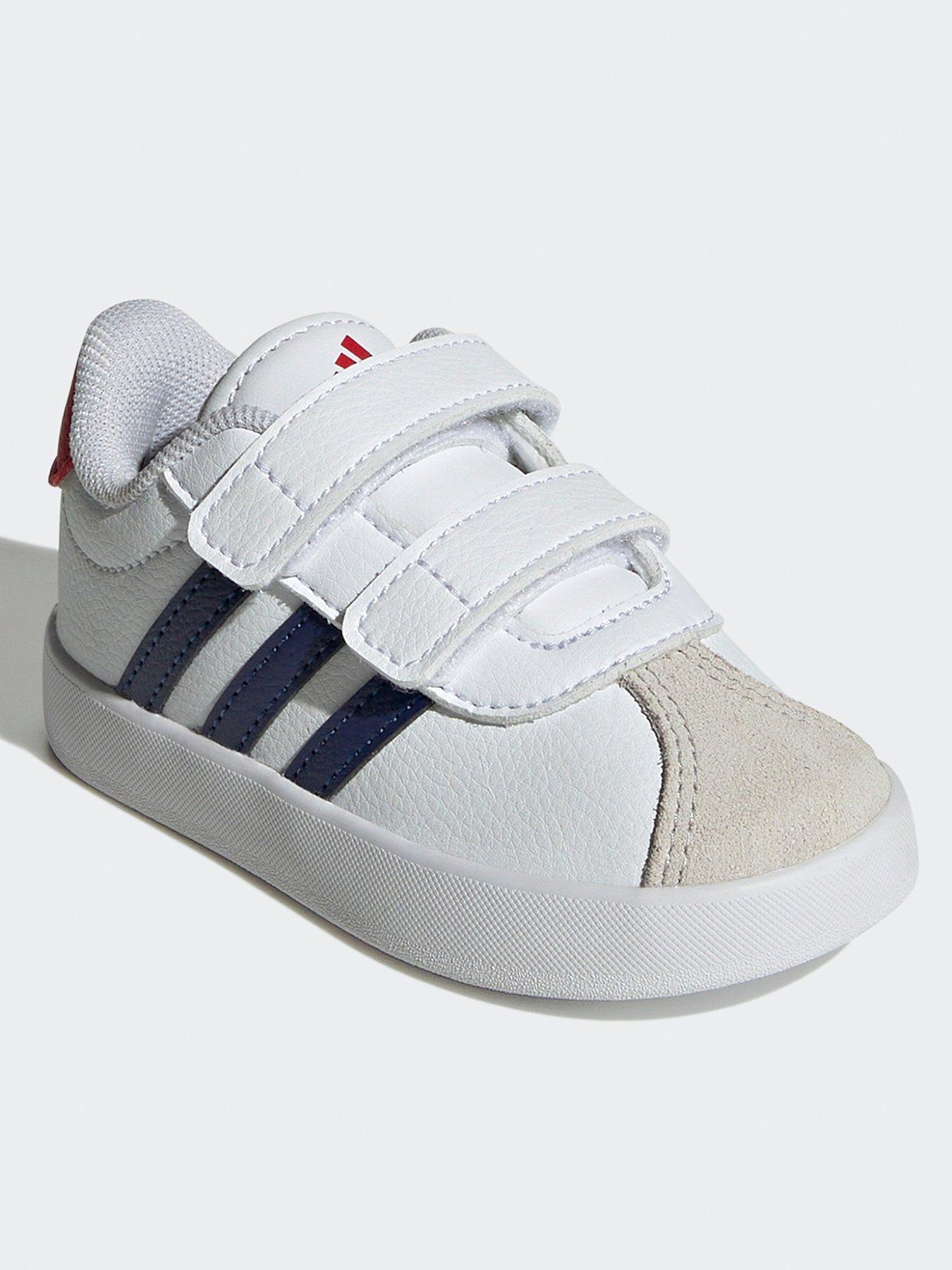 adidas-sportswear-infant-vl-court-30-velcro-trainers-whitebluestillFront