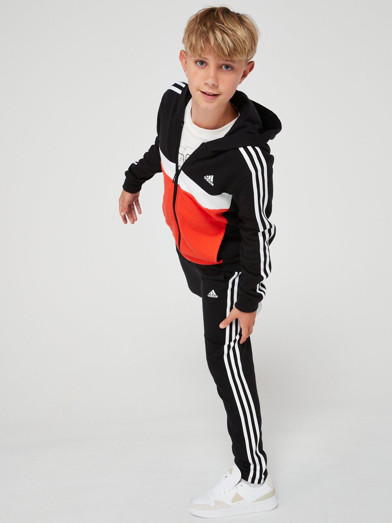 adidas-sportswear-junior-boys-essentials-3-stripe-tracksuit-blackredback