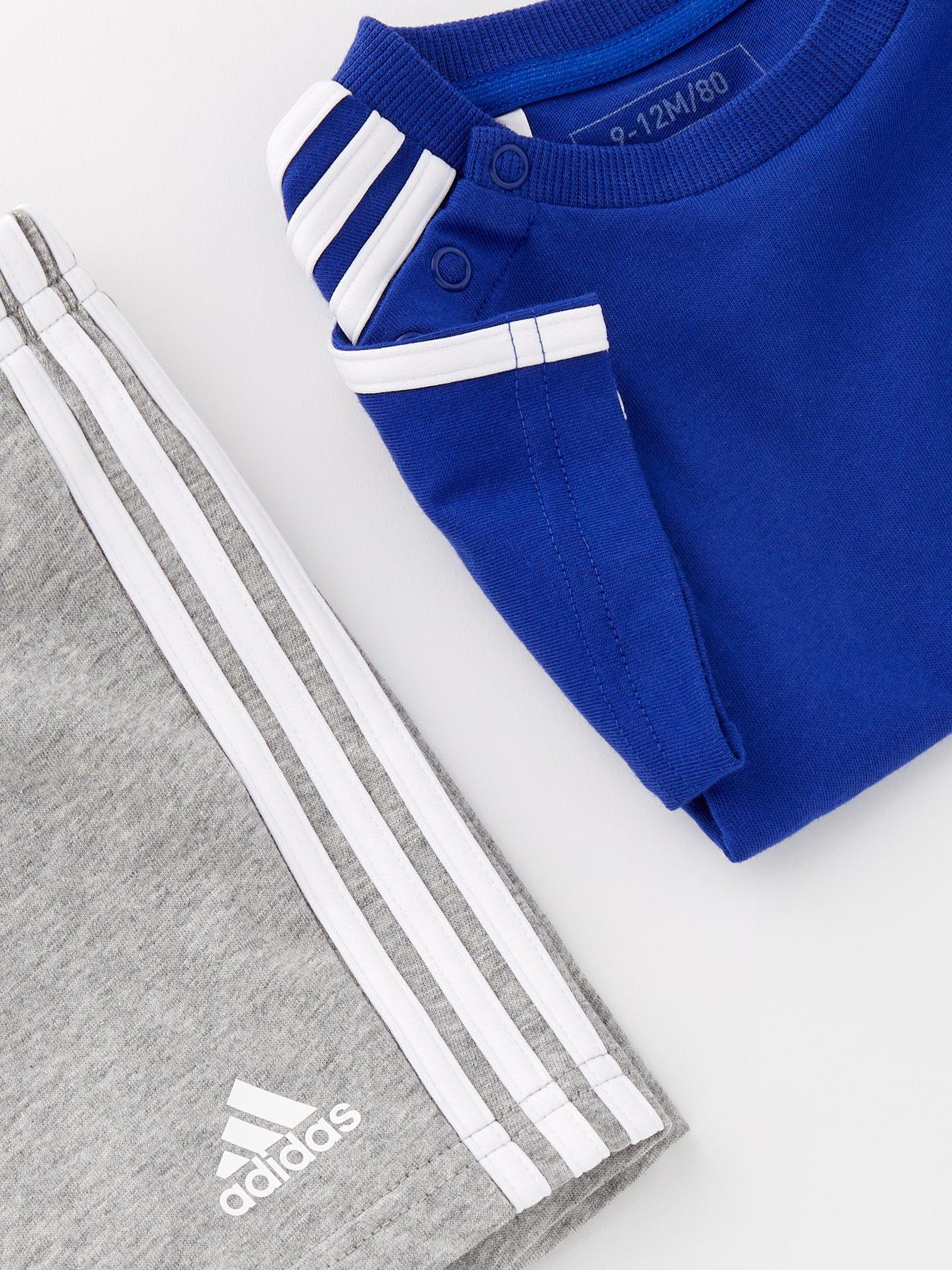 adidas-sportswear-infant-boys-essentials-3-stripe-t-shirt-and-short-set-bluedetail