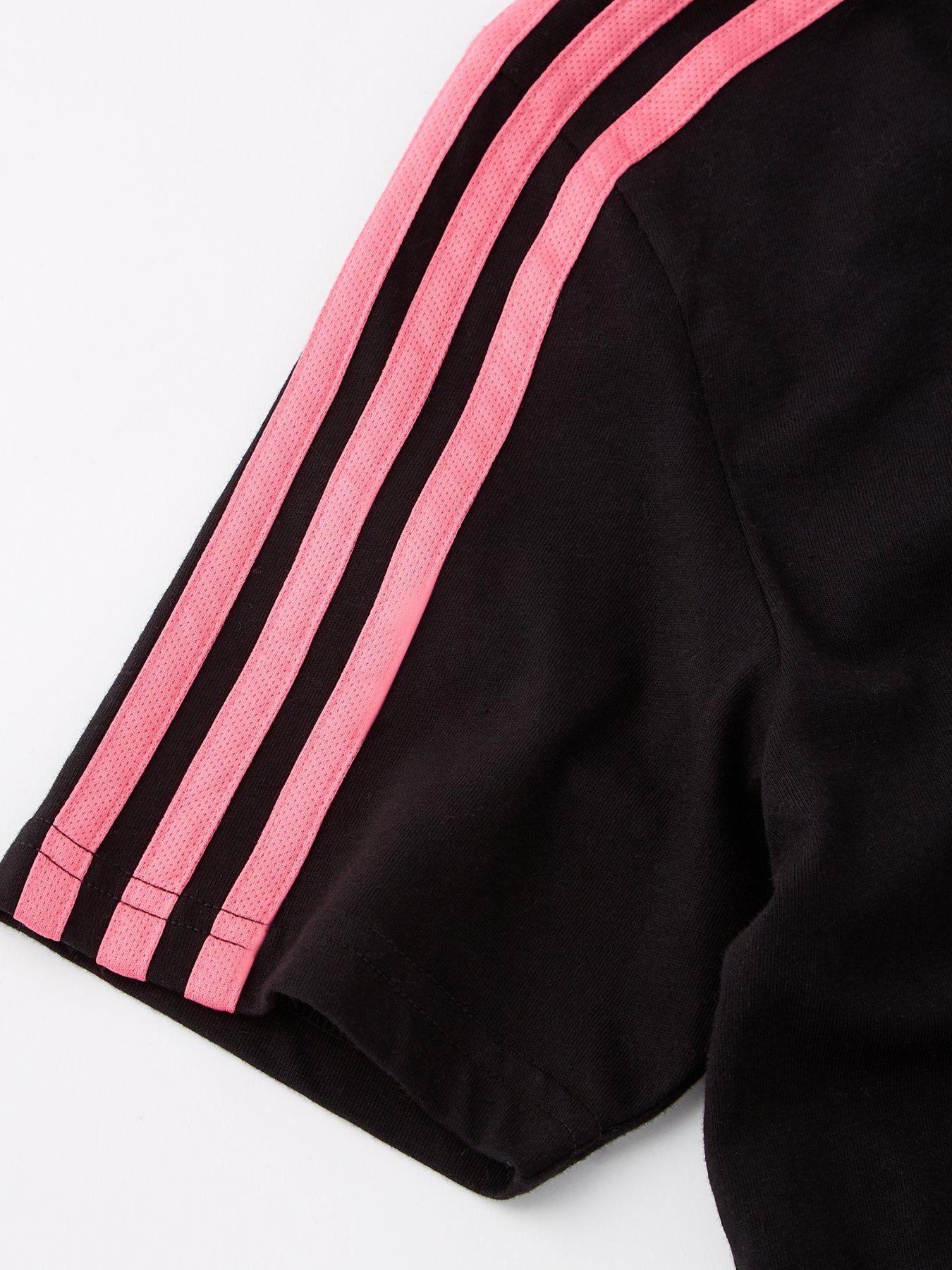 adidas-sportswear-junior-girls-essentials-3-stripe-t-shirt-blackdetail