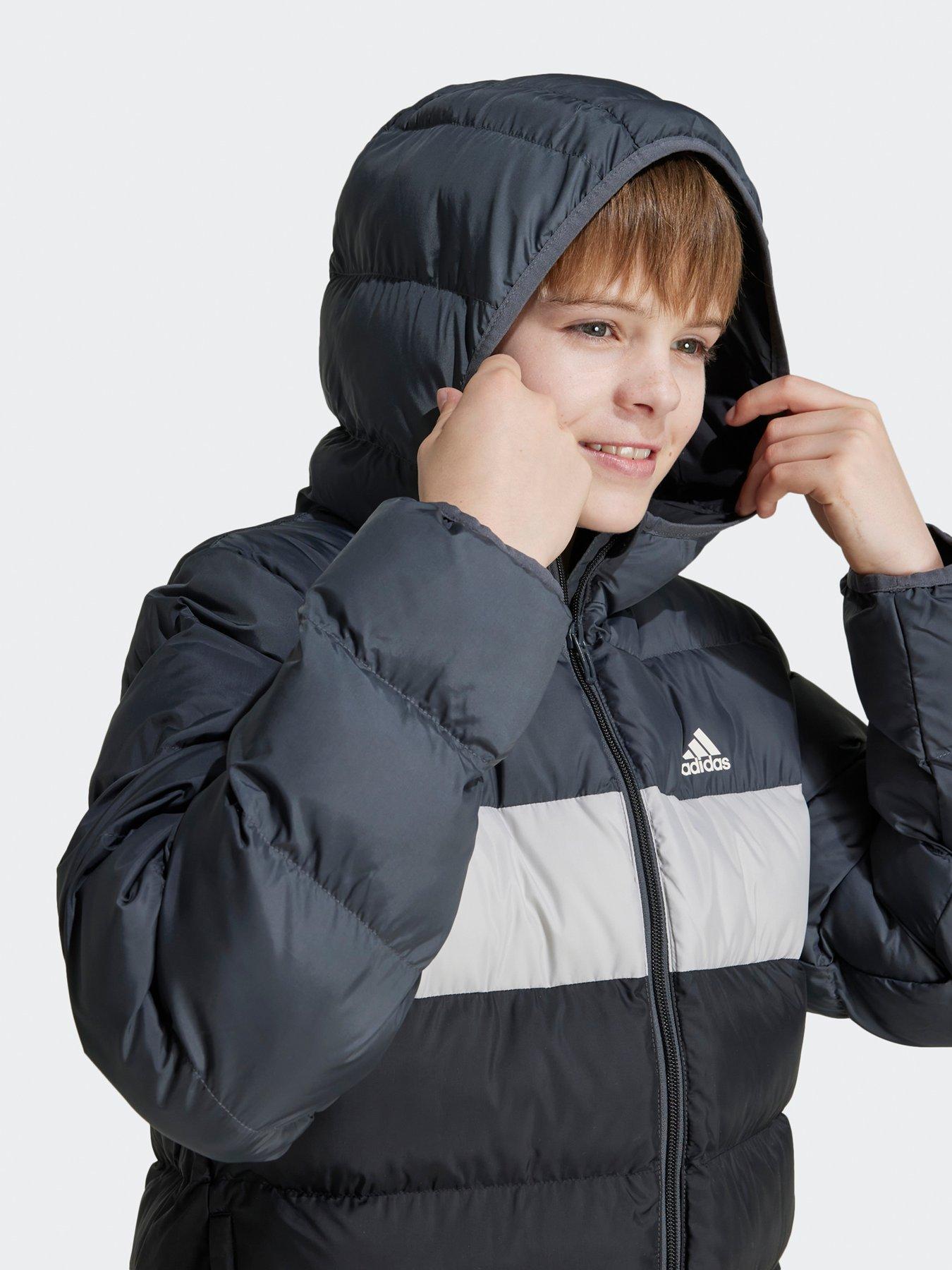 adidas-sportswear-junior-unisex-padded-jacket-blackgreydetail