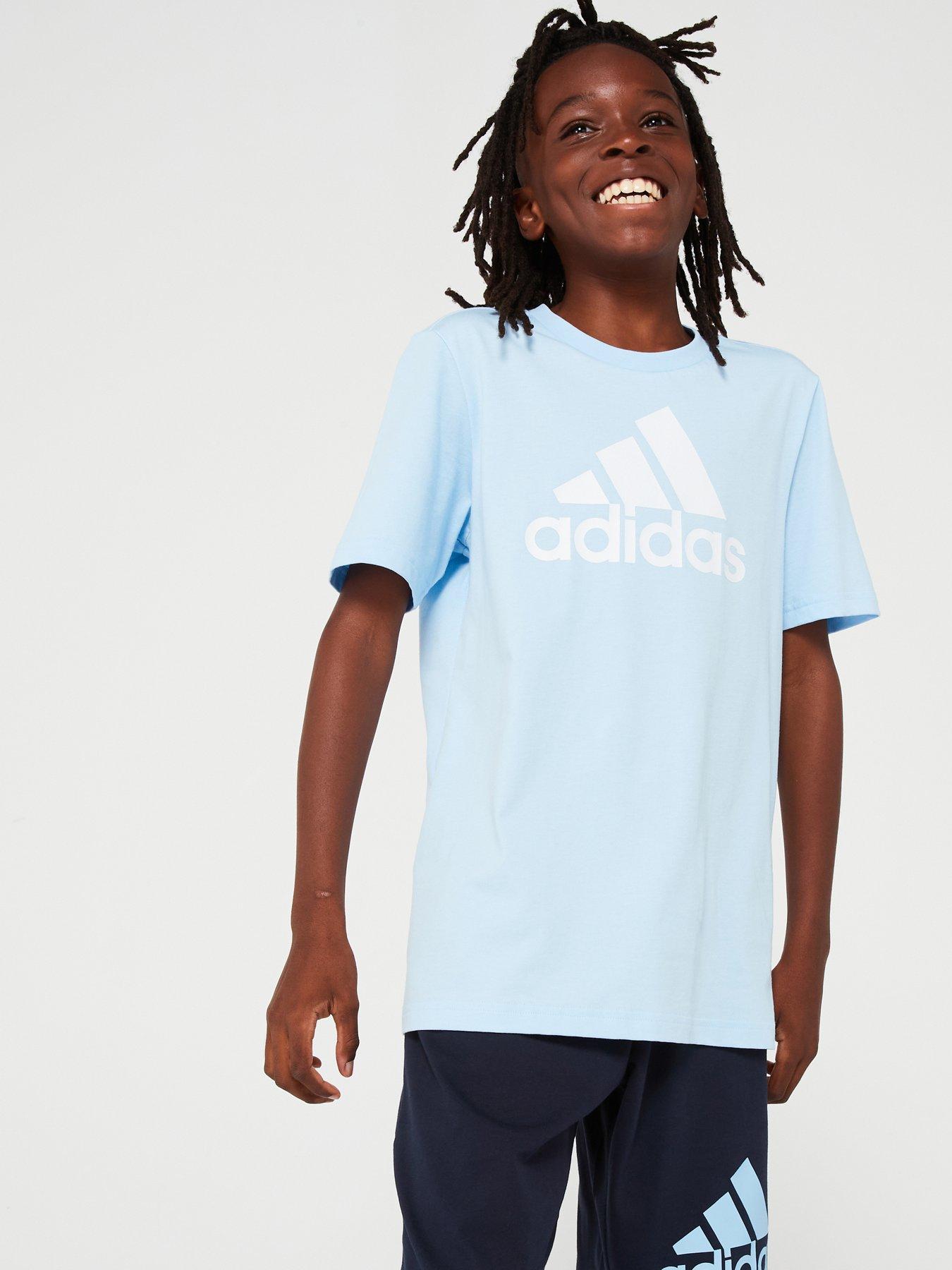 adidas-sportswear-junior-unisex-essentials-big-logo-t-shirt-bluefront