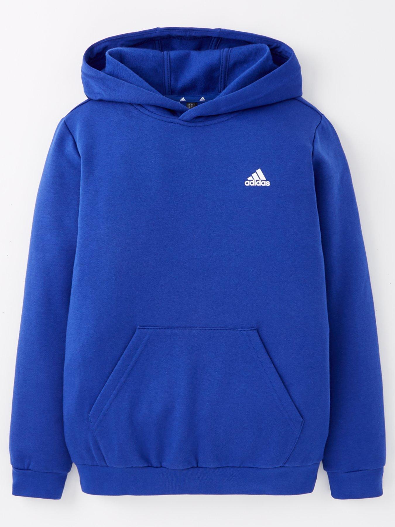 adidas-sportswear-junior-unisex-essentials-overhead-hoodie-blue