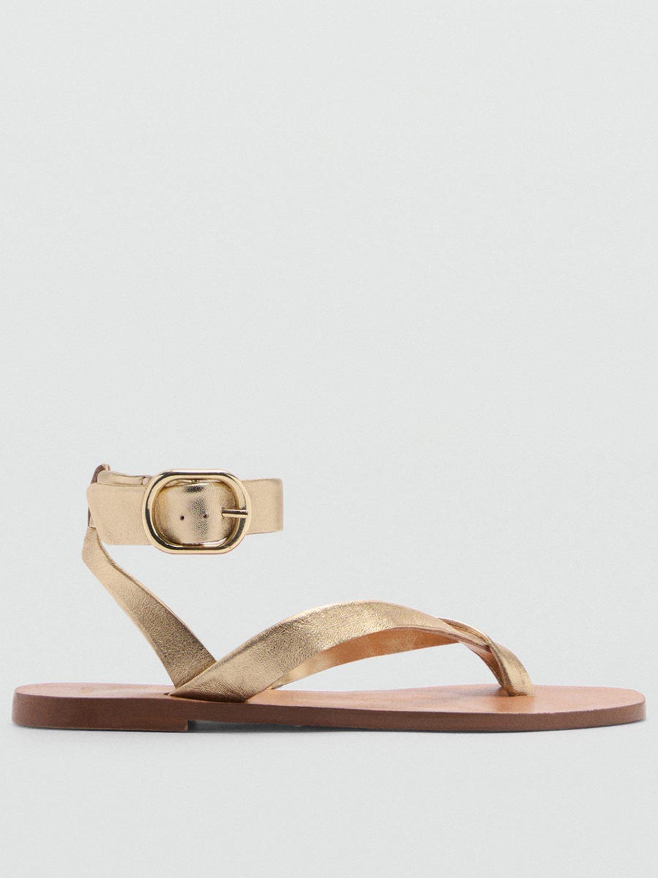 mango-gold-toe-post-flat-sandal