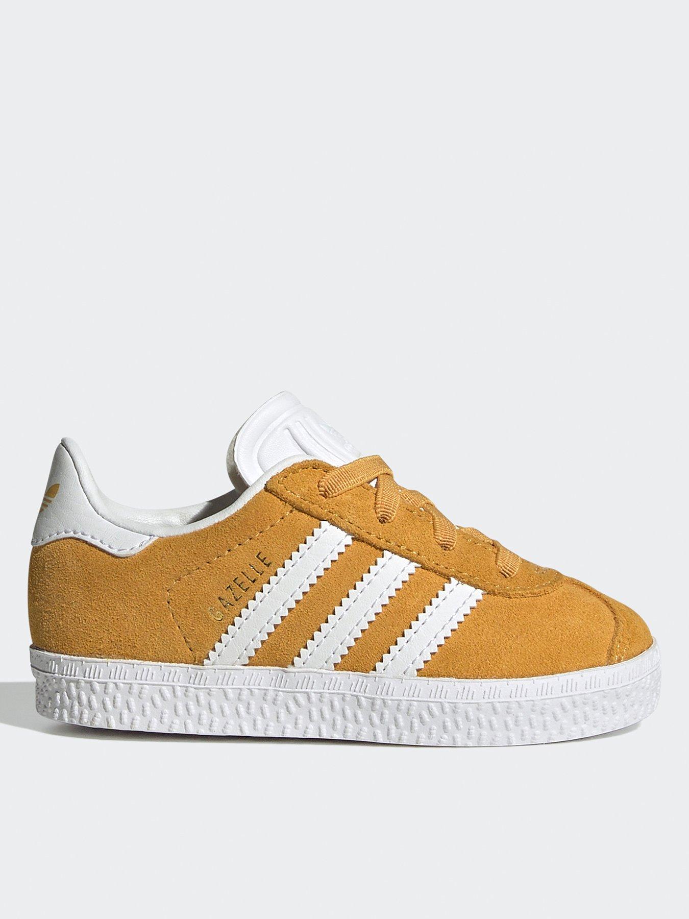 adidas-originals-unisex-infant-gazelle-elastic-trainers-yellowfront