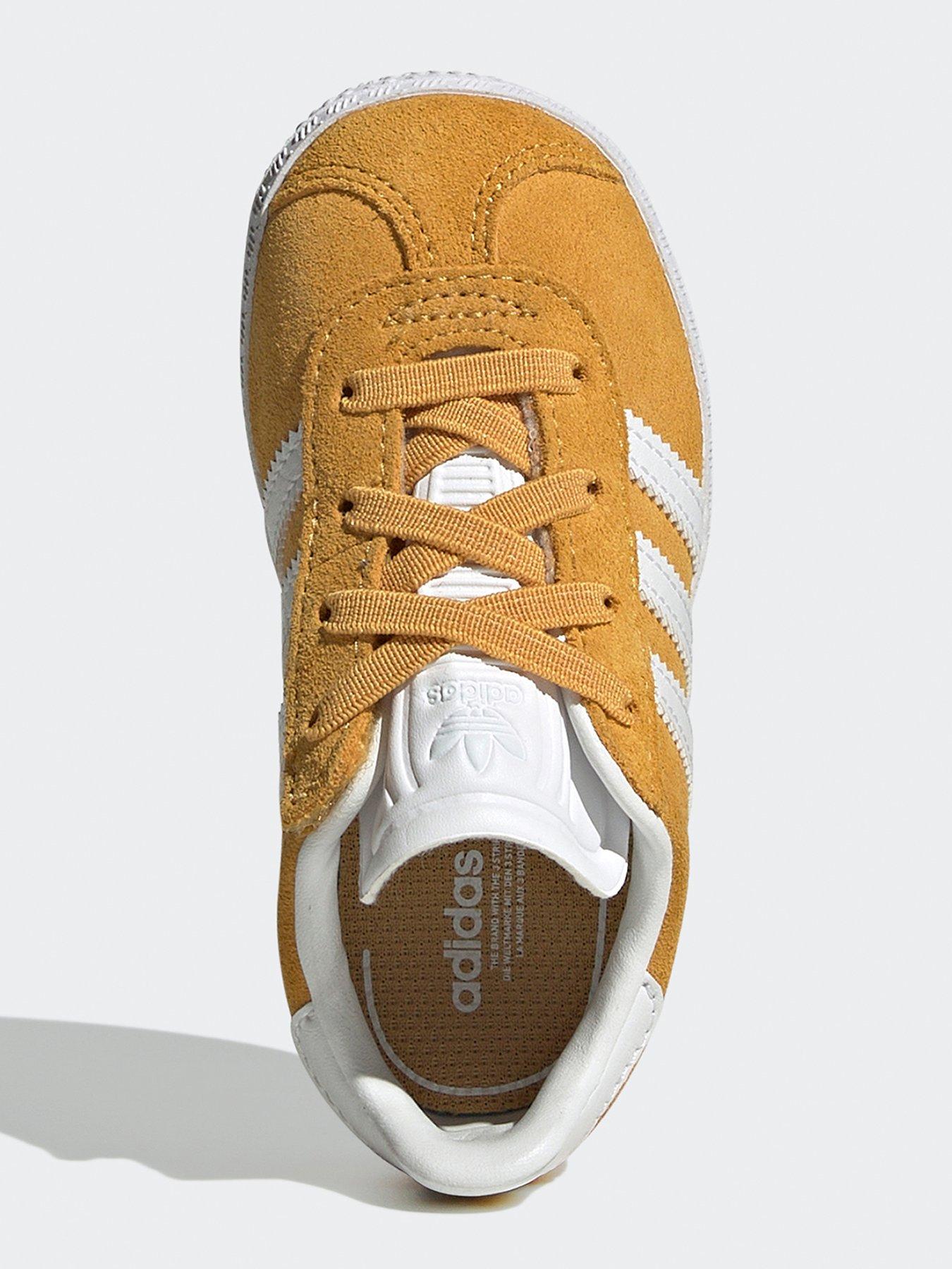 adidas-originals-unisex-infant-gazelle-elastic-trainers-yellowoutfit