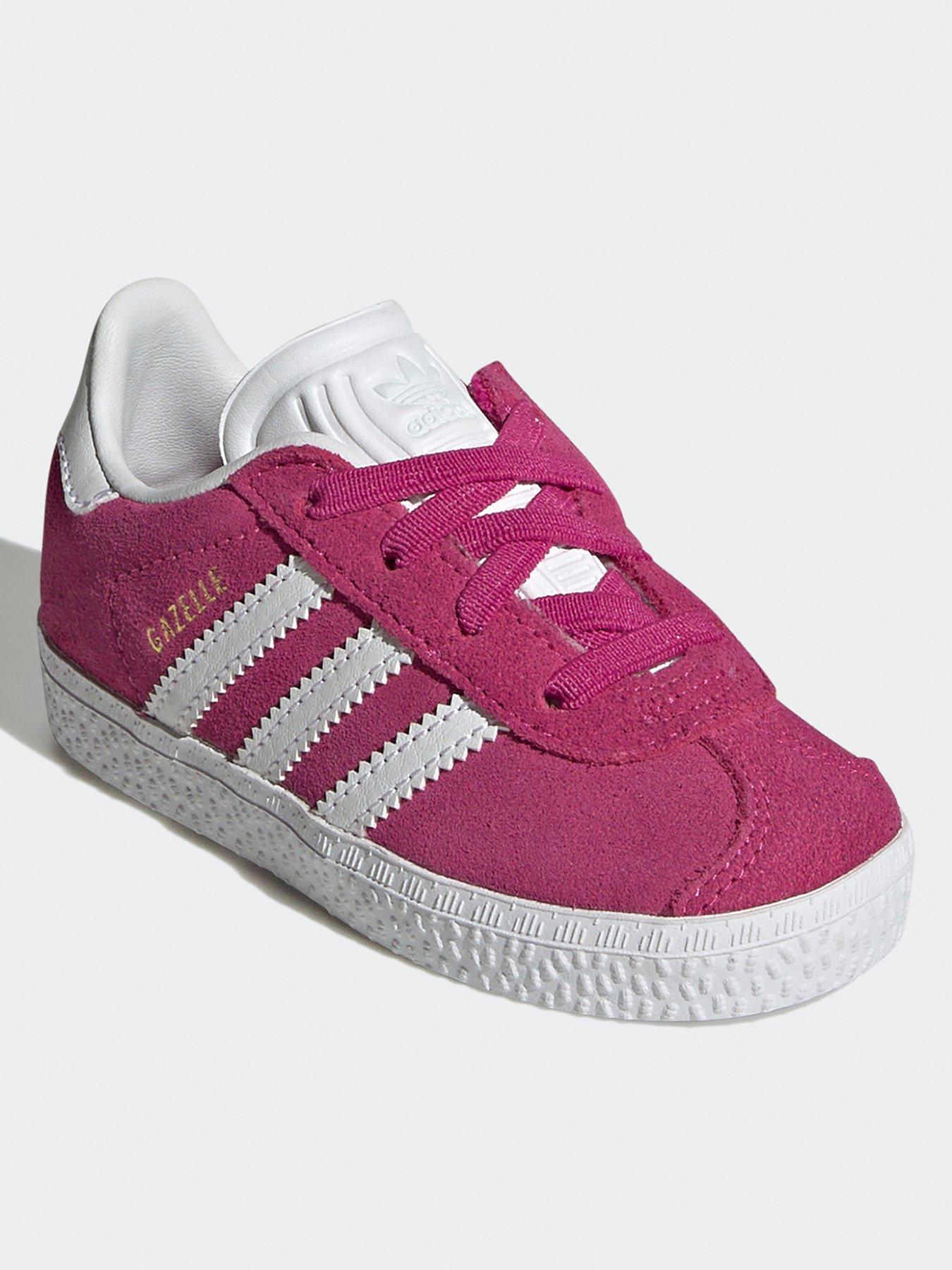 adidas-originals-unisex-infant-gazelle-elastic-trainers-pinkstillFront