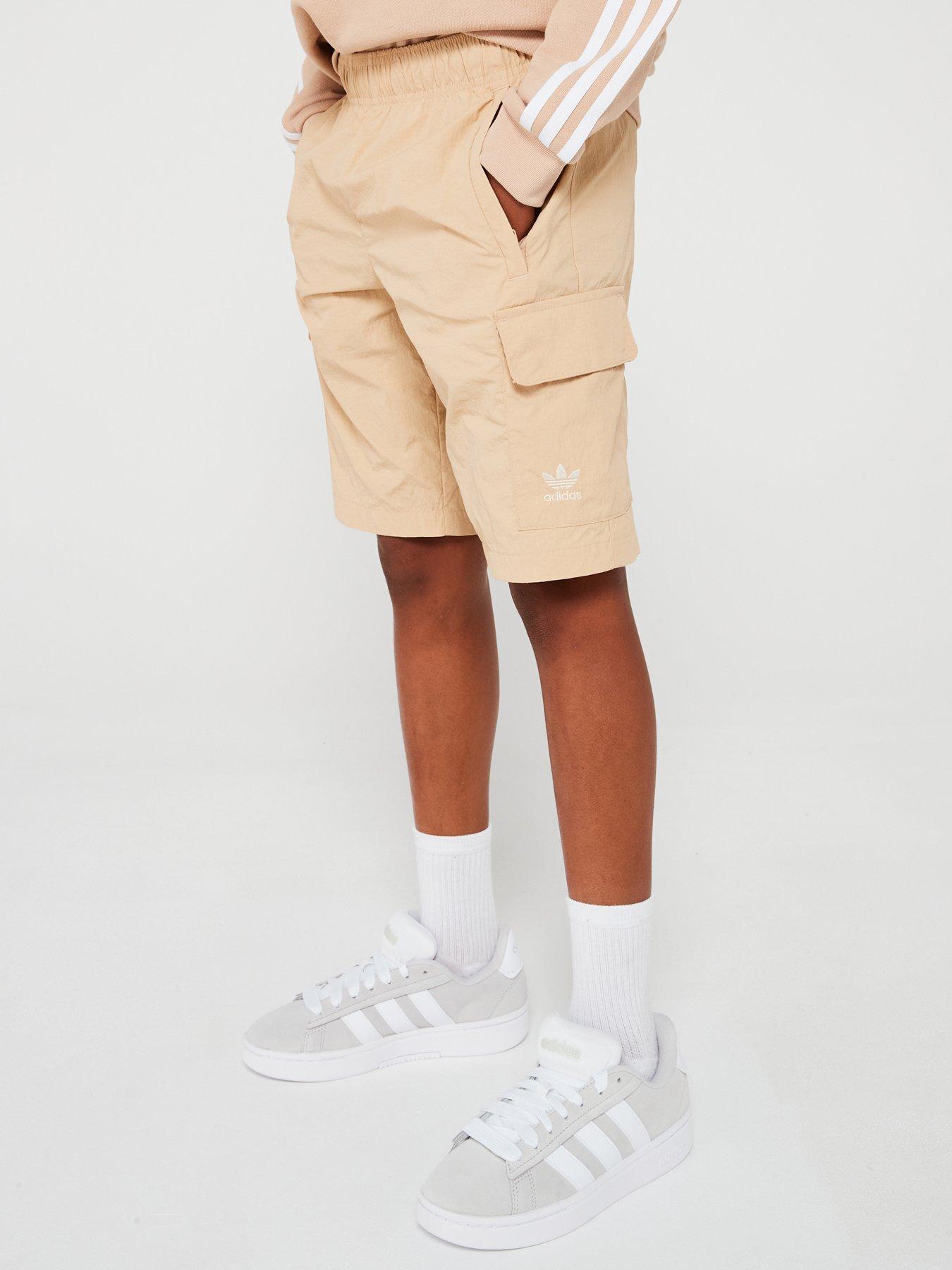 adidas-originals-older-unisex-cargo-shorts-beige