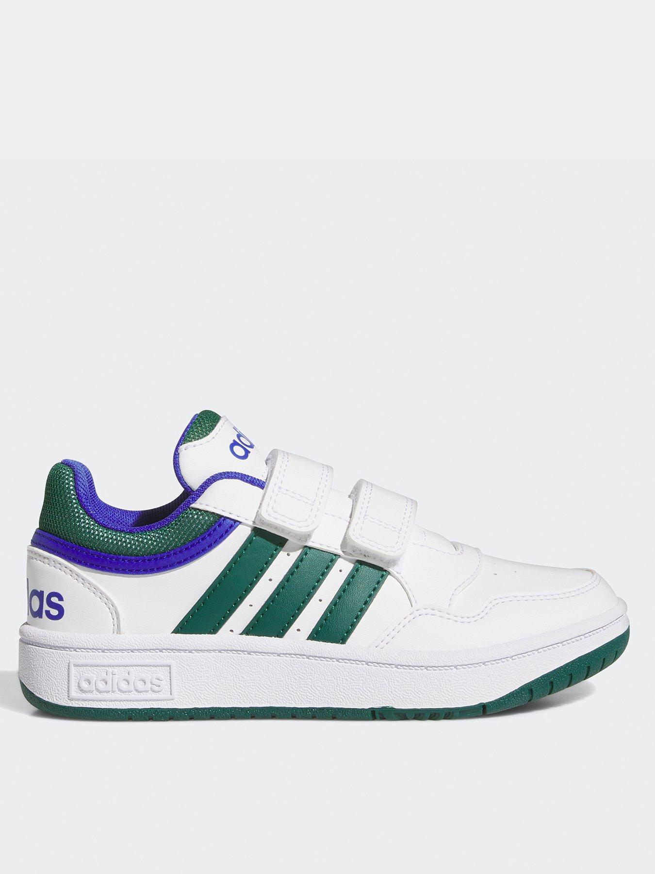 adidas-sportswear-kids-hoops-30-velcro-trainers-whitegreenfront