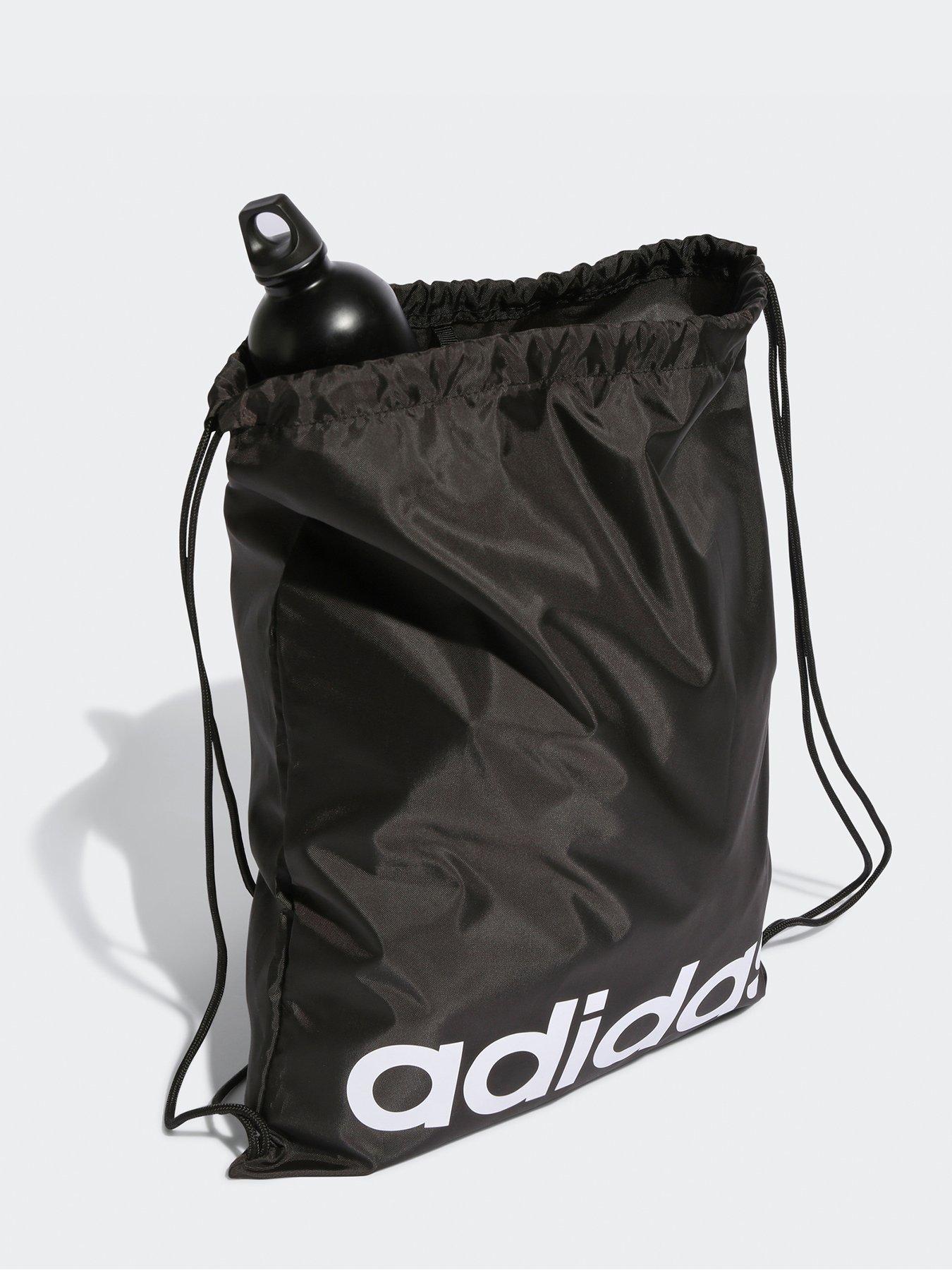 adidas-sportswear-unisex-linear-gymsack-blackwhiteoutfit