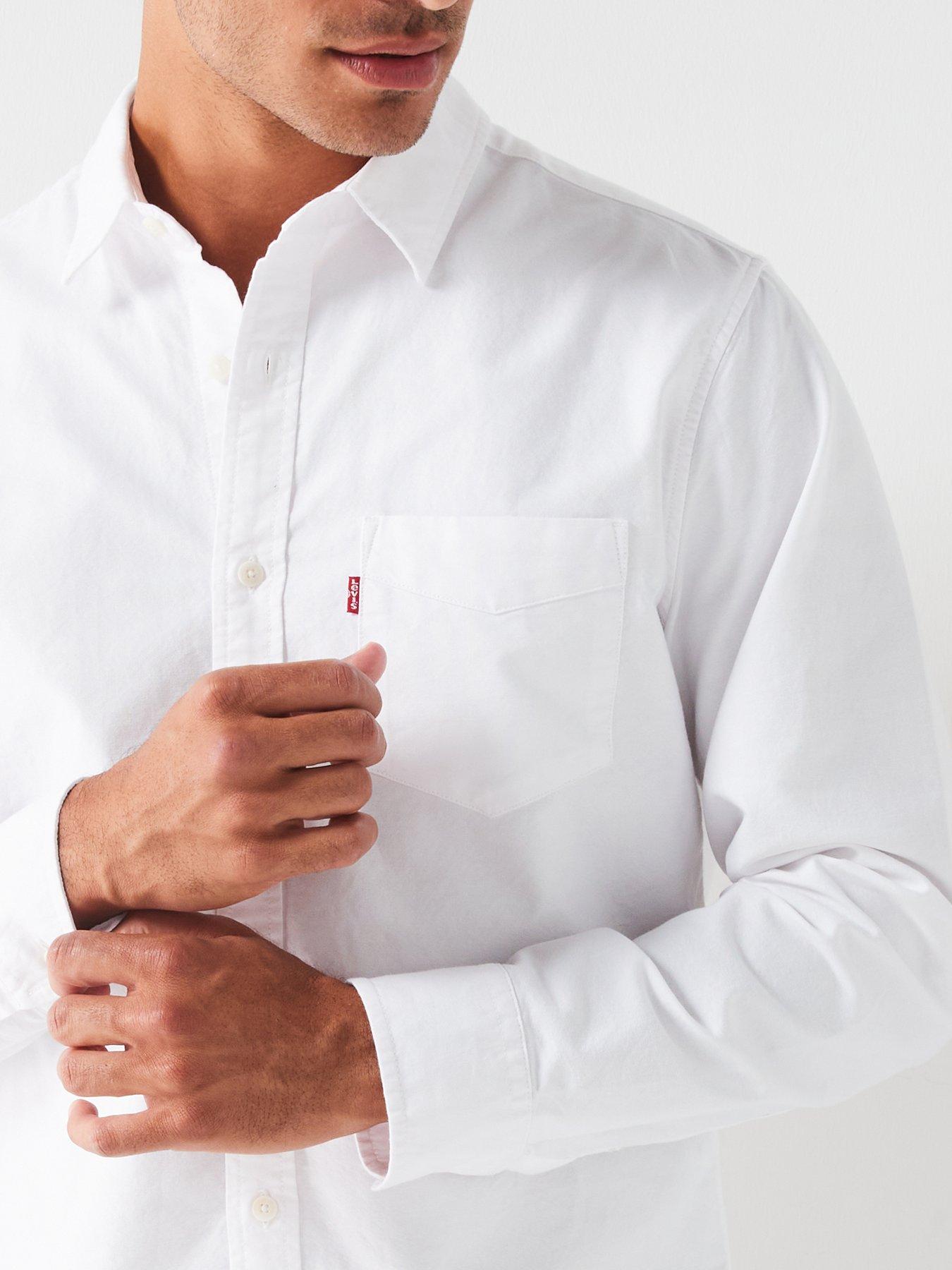 levis-button-down-long-sleeve-pocket-shirt-whiteoutfit