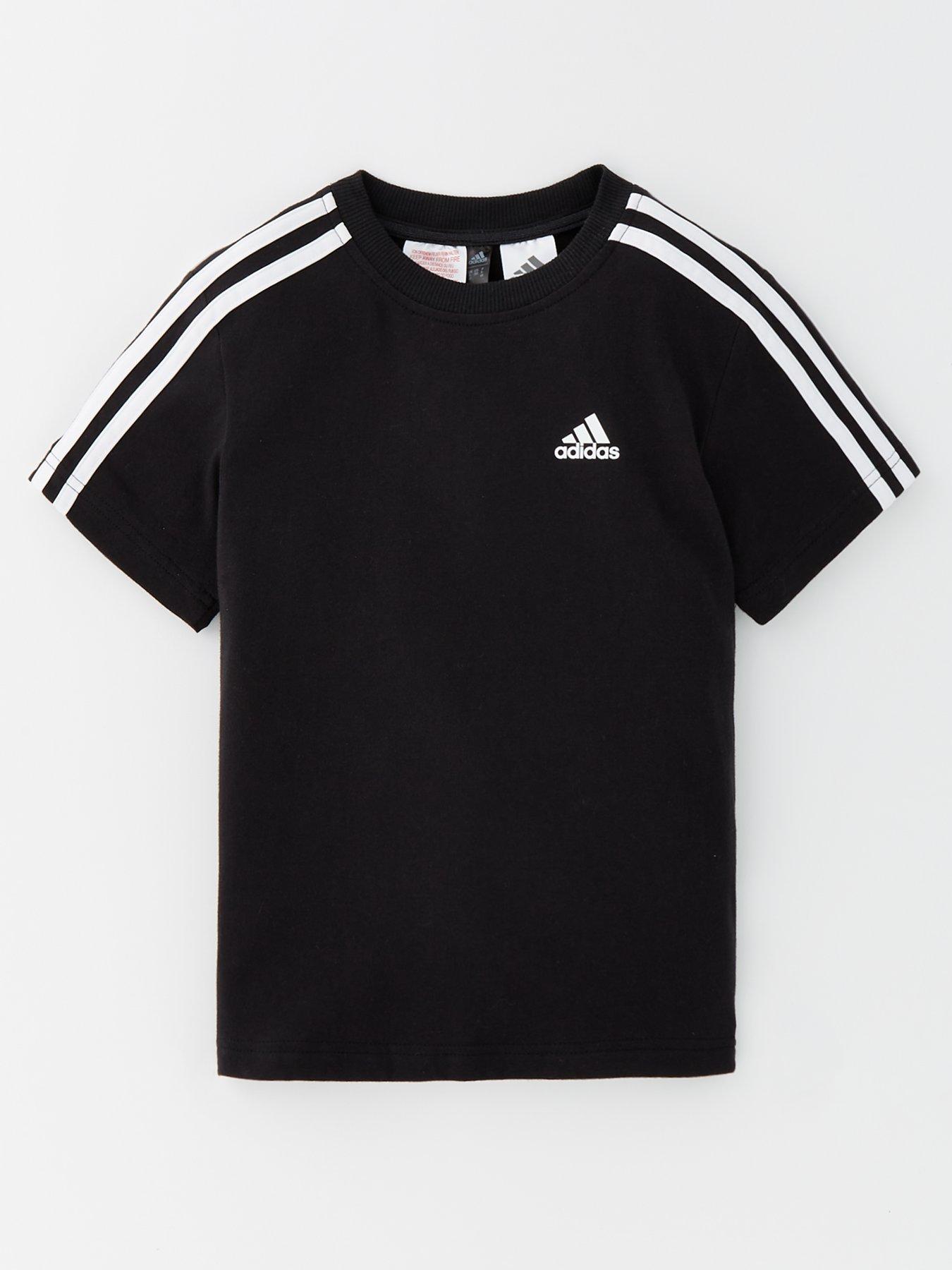 adidas-sportswear-kids-unisex-essentials-3-stripe-t-shirt-blackstillFront