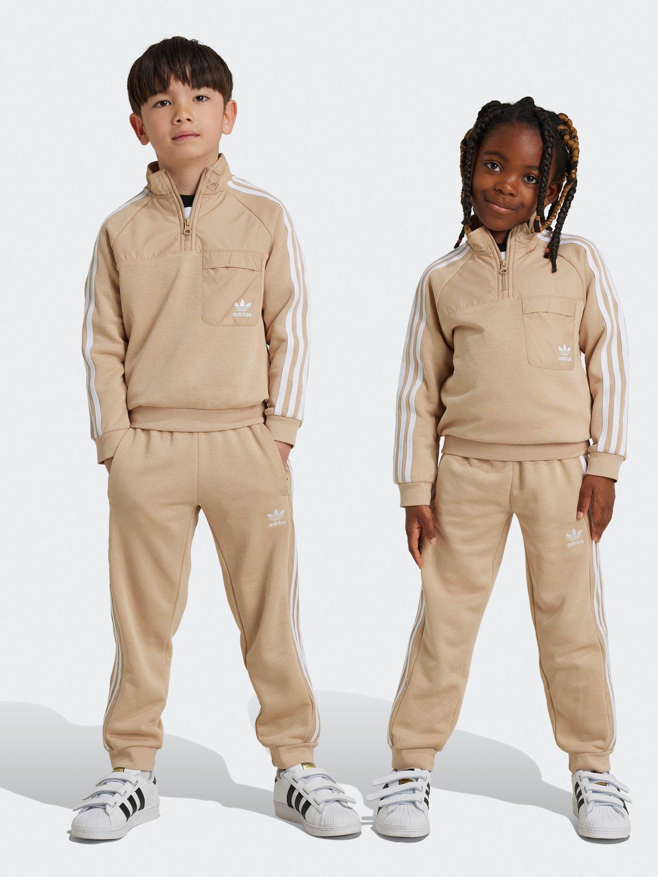 adidas-originals-unisex-kids-half-zip-crew-set-beige