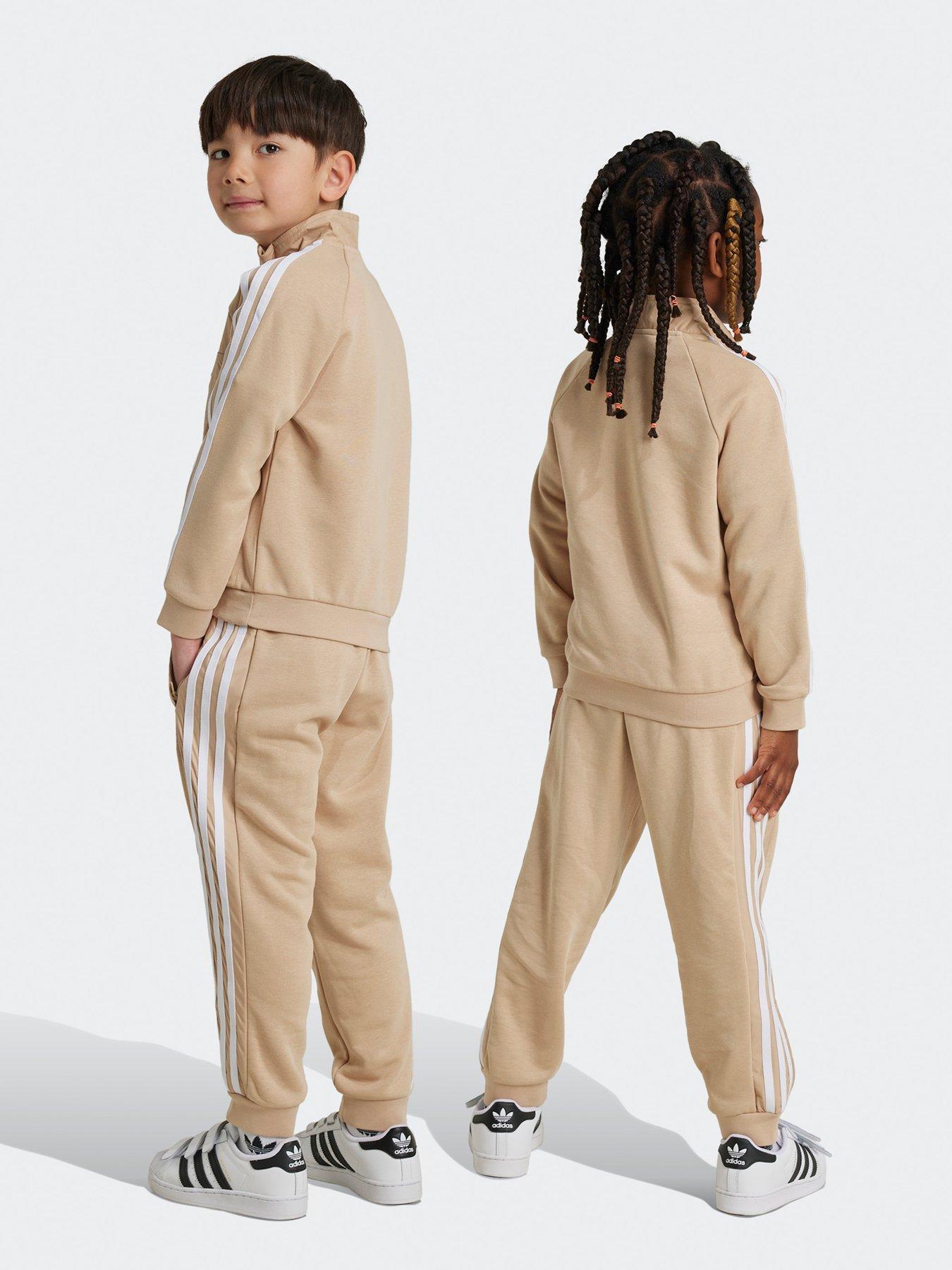 adidas-originals-unisex-kids-half-zip-crew-set-beigestillFront