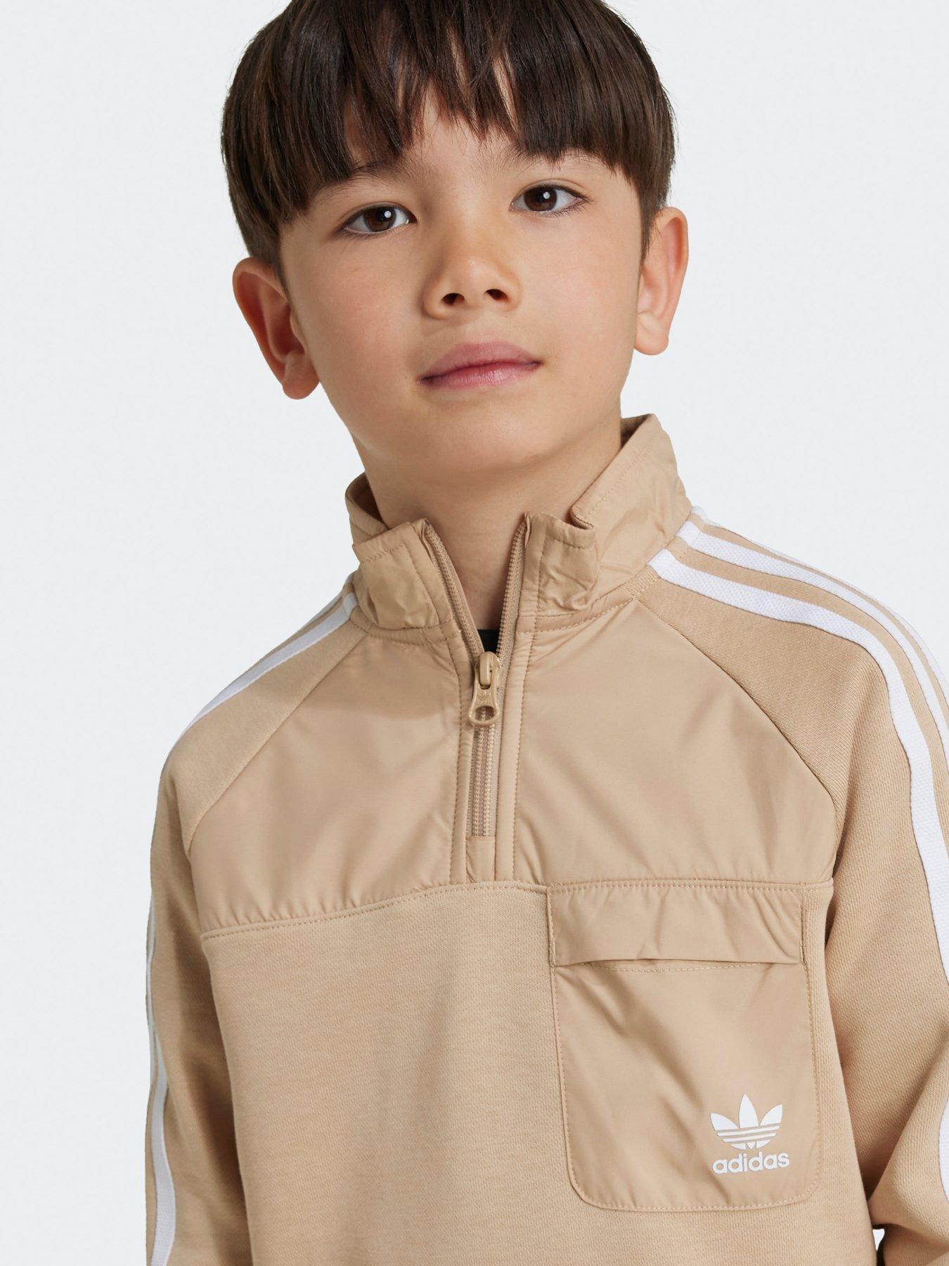 adidas-originals-unisex-kids-half-zip-crew-set-beigedetail