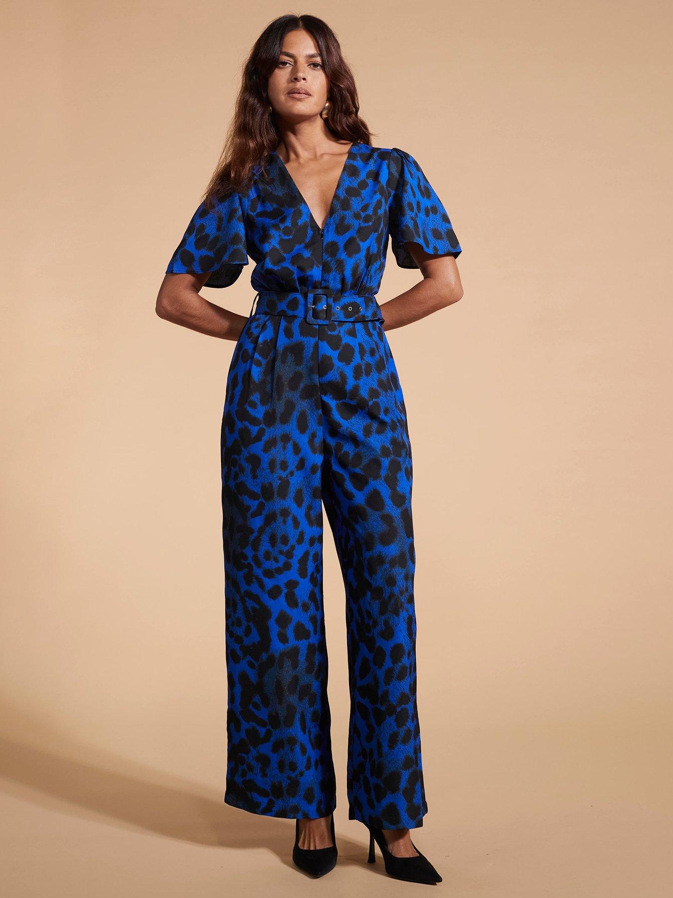 undefined Print Jumpsuit - Blue