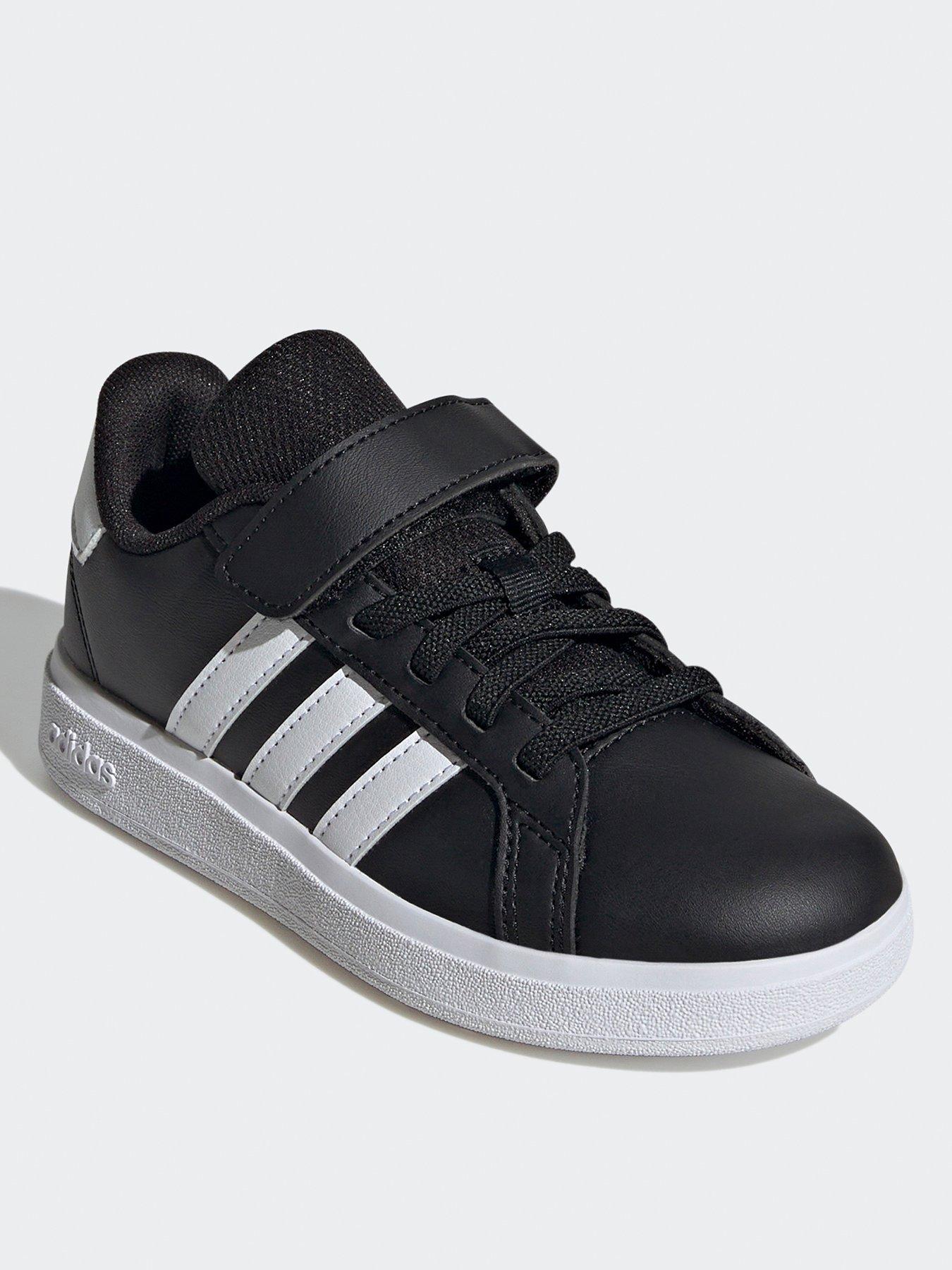 adidas-sportswear-kids-grand-court-20-elasticated-trainers-blackwhitestillFront