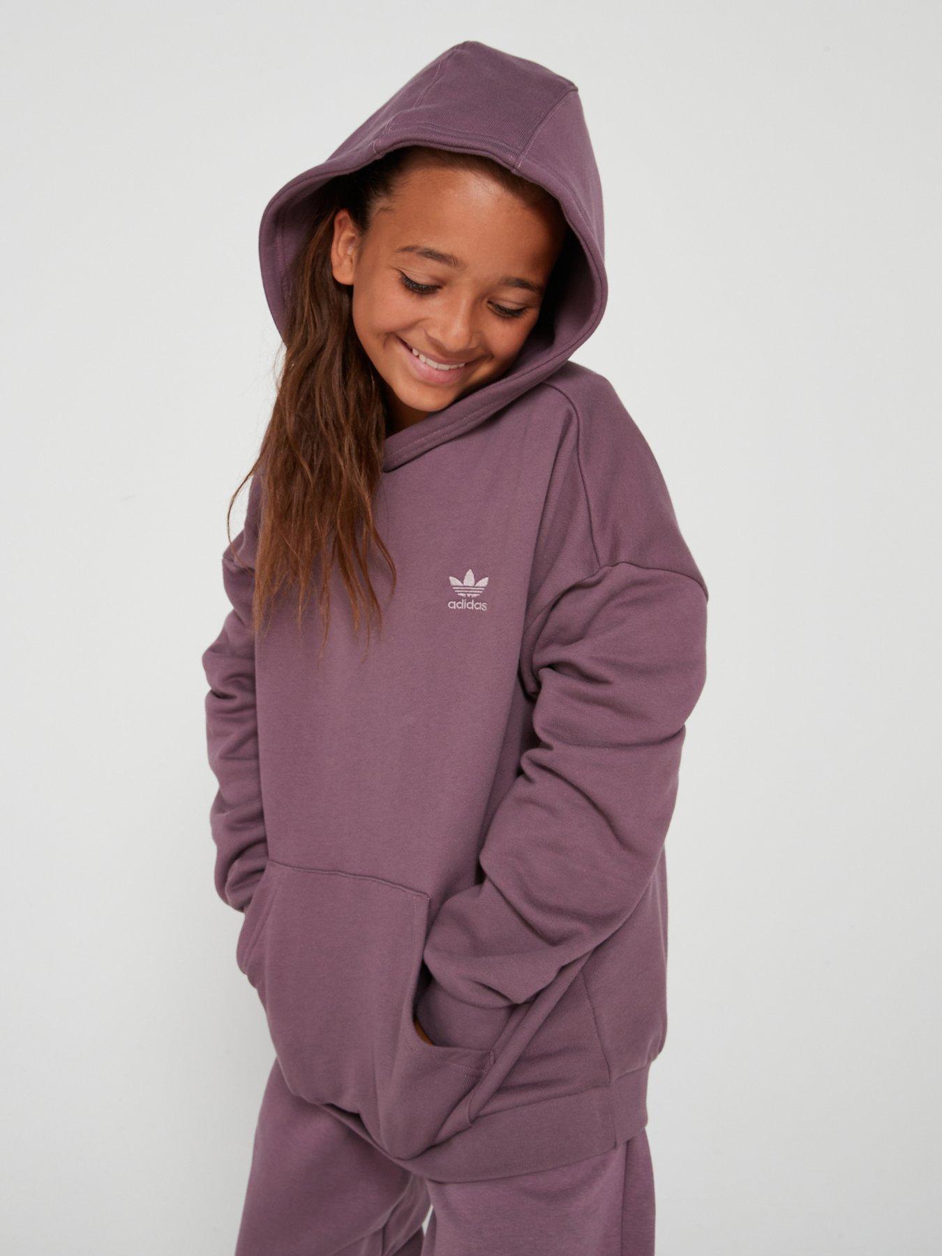 adidas-originals-junior-kids-overhead-hoodie-dark-red